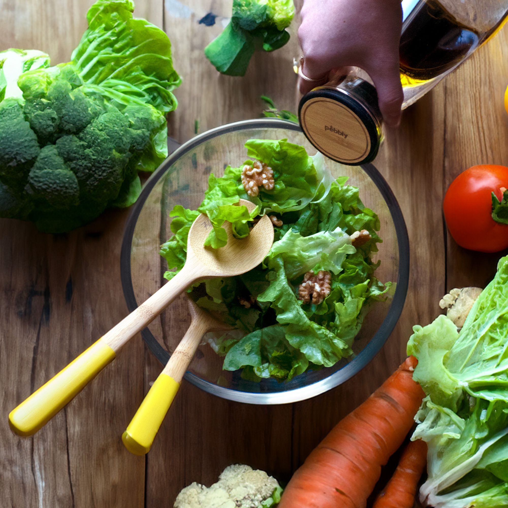 Pebbly - Salad servers Set 27cm - COSY yellow Pebbly - Salad servers Set 27cm - COSY yellow