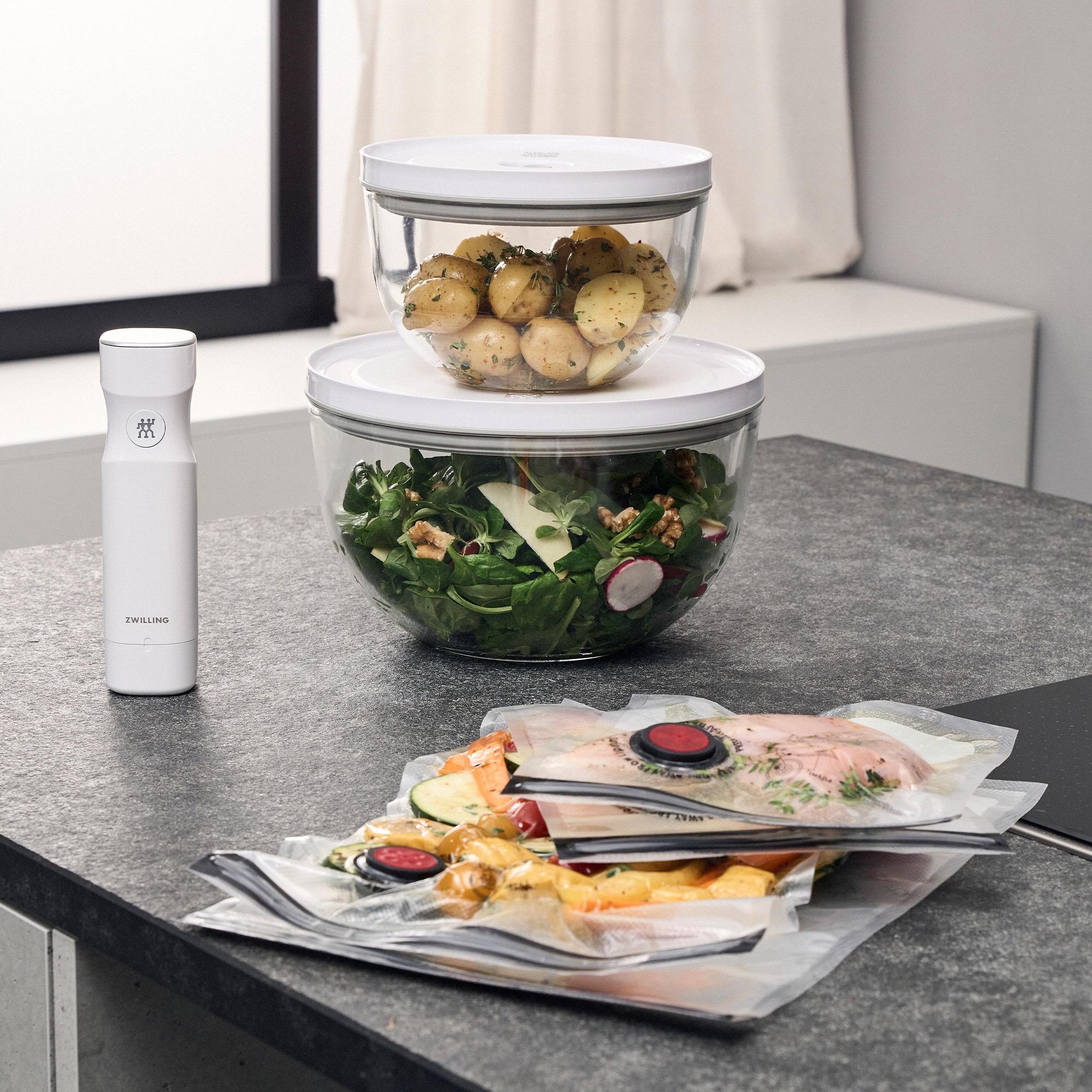 ZWILLING - Vakuum Starter Set / M/L | FRESH & SAVE | 9-tlg. | Borosilikatglas