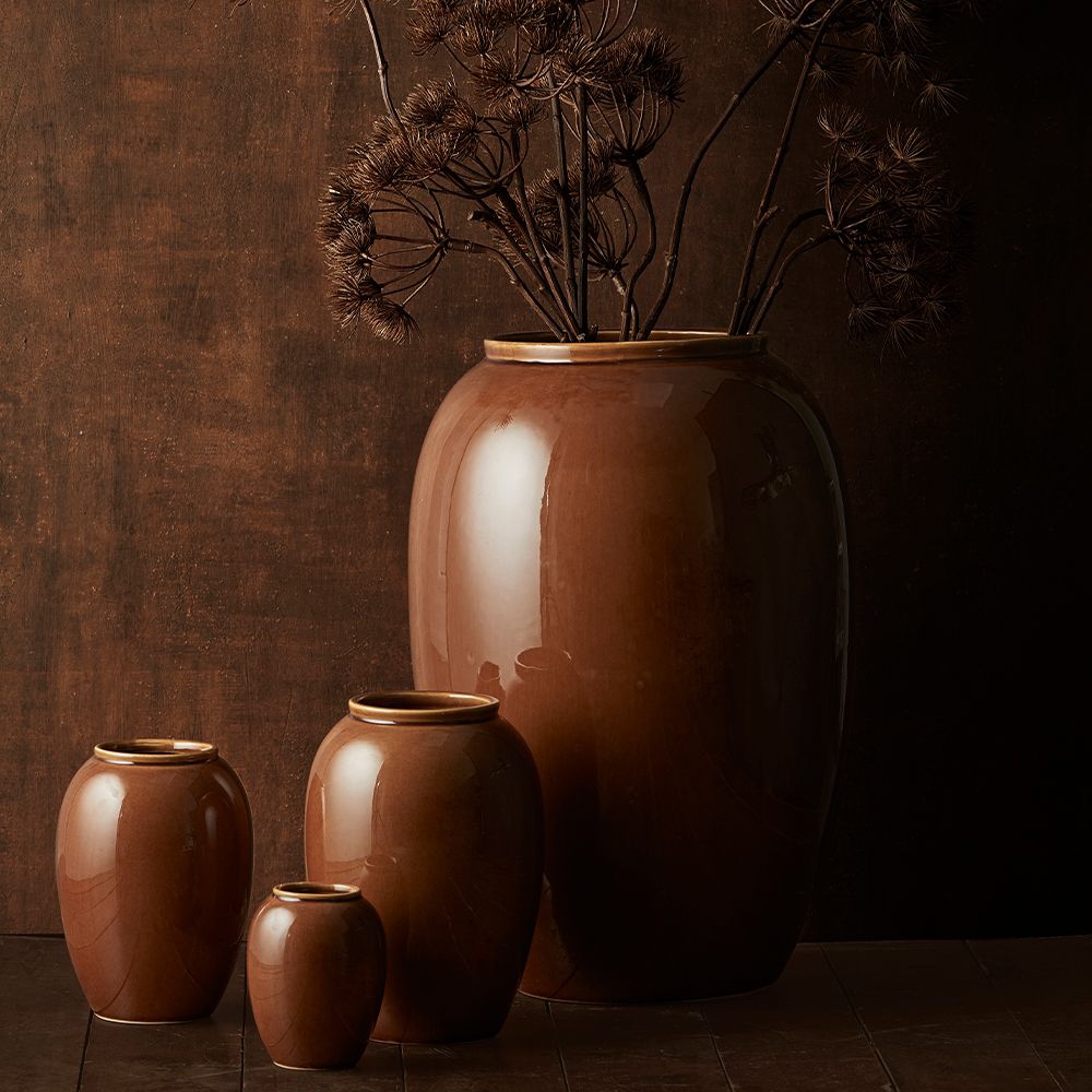 Bitz - Stoneware Vase - 12.5 cm - Amber