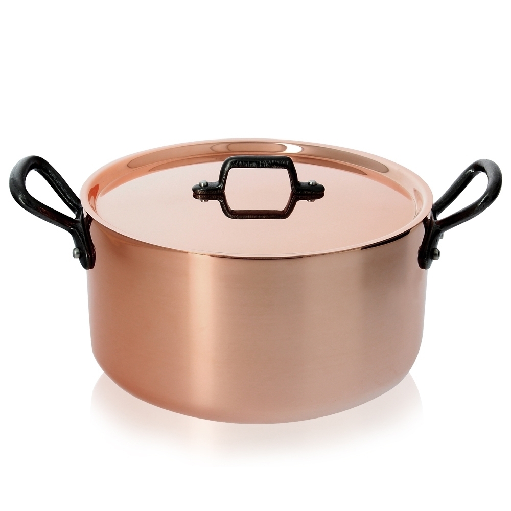 de Buyer - Round stewpan with lid - Cast Iron handles de Buyer - Round stewpan with lid - Cast Iron handles