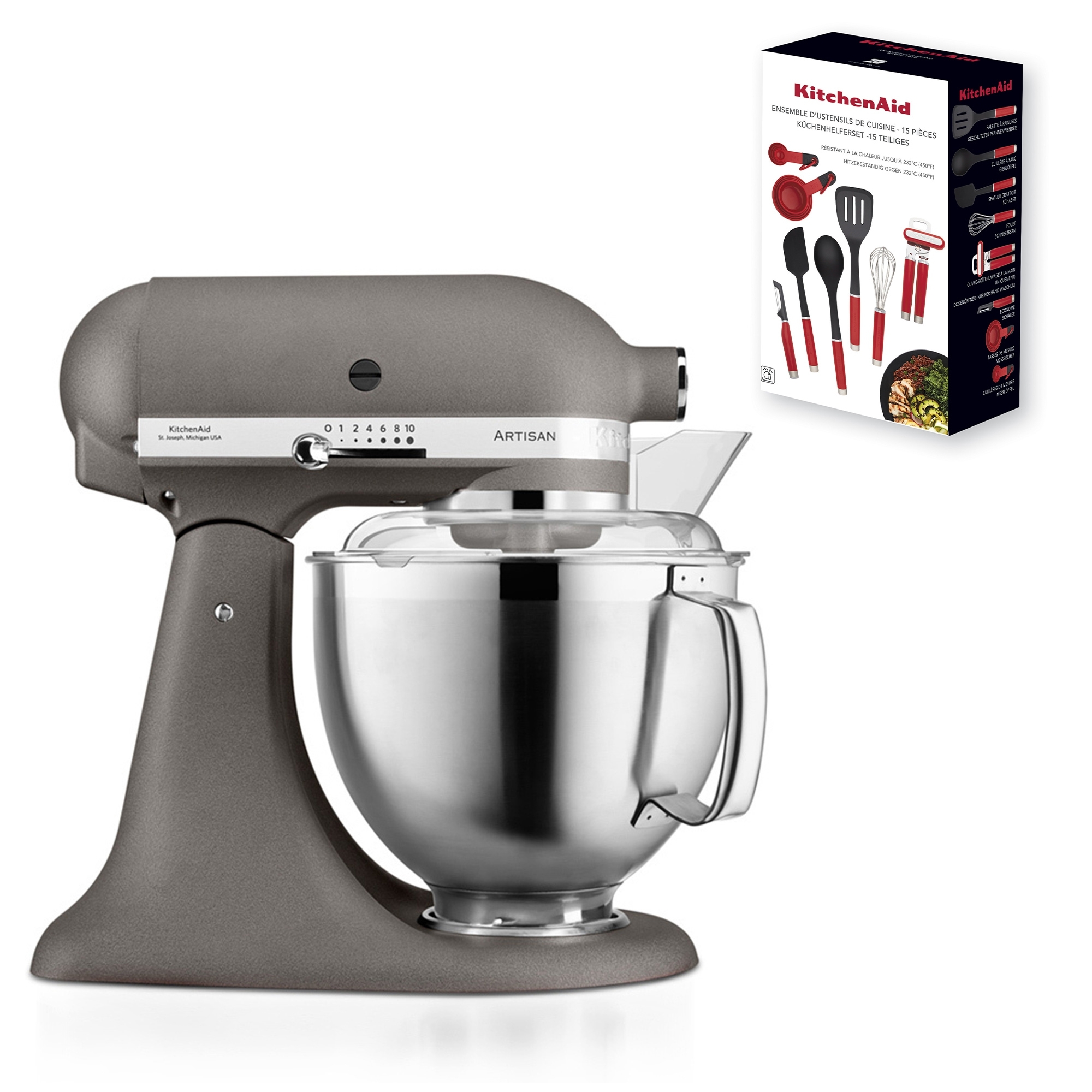 KitchenAid - Artisan Küchenmaschine 5KSM185PS -  Set - Imperial Grey KitchenAid - Artisan Küchenmaschine 5KSM185PS -  Set - Imperial Grey