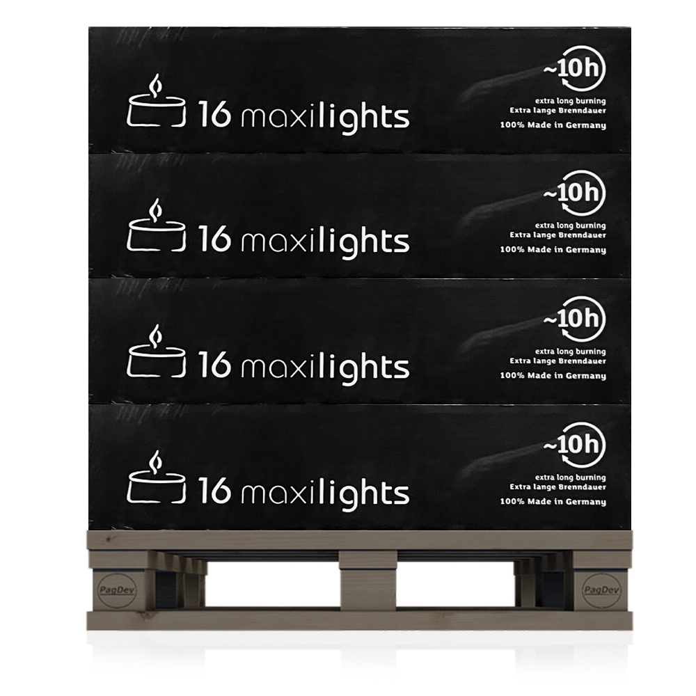 Qult Farluce Maxilights - 1 pallet with 540 pcs. a 16 tea lights WhiteØ 56 x 27 mm