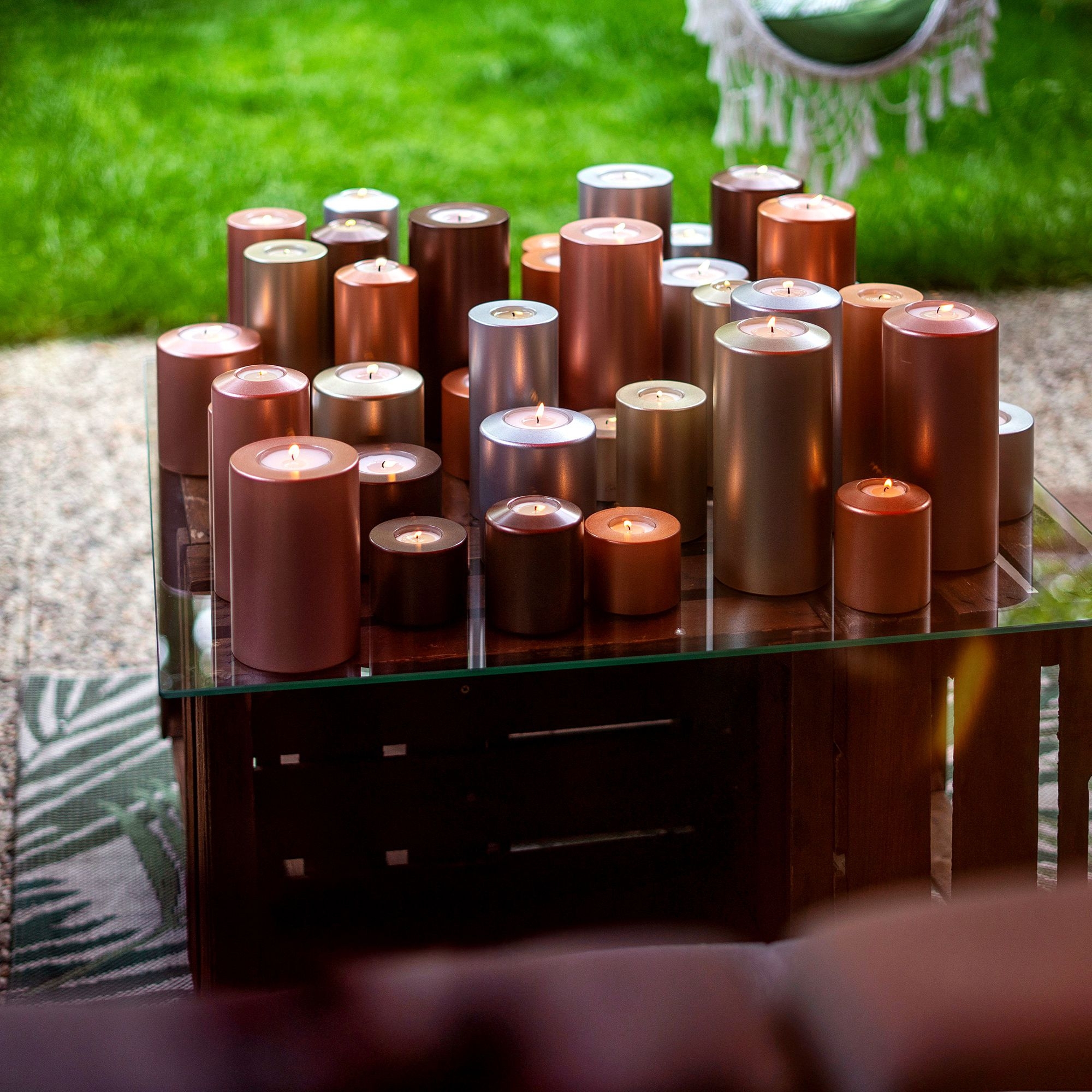 Qult Farluce Classic Metallic - Teelichthalter in Kerzenform - Kupfer