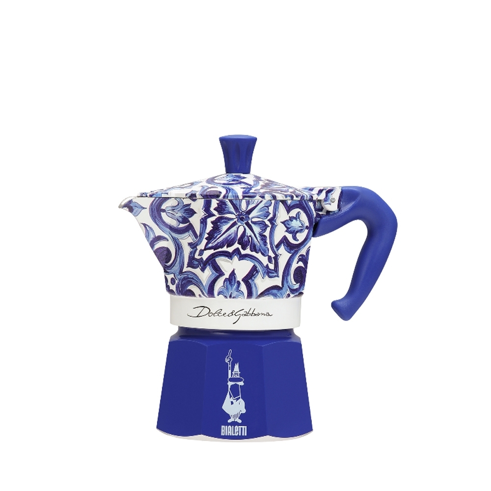 Bialetti - Espressokocher Moka Express 3 Tassen Set - Dolce & Gabbana Blu Mediterraneo
