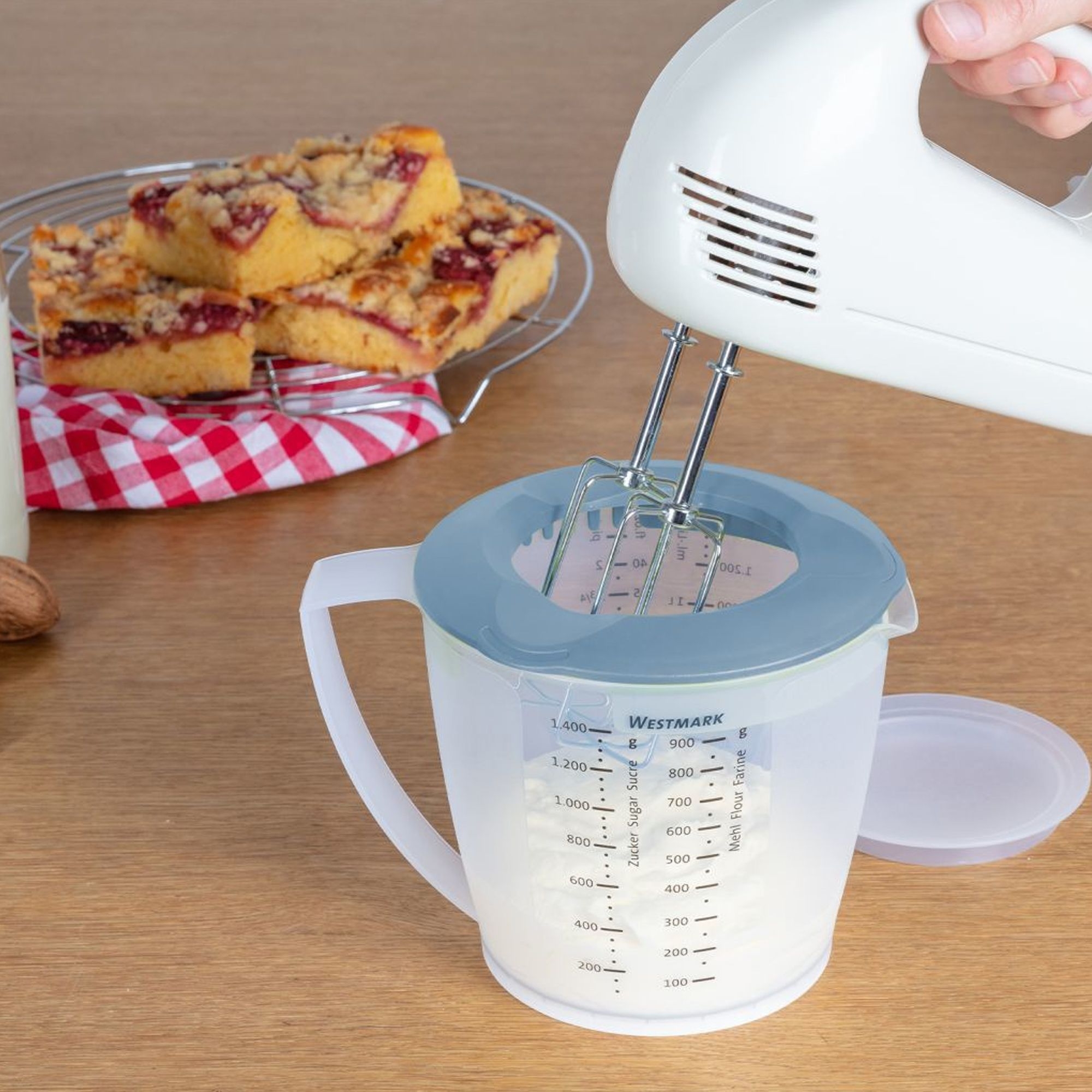 Westmark Helena mixing jug with lid used for kitchen mixing