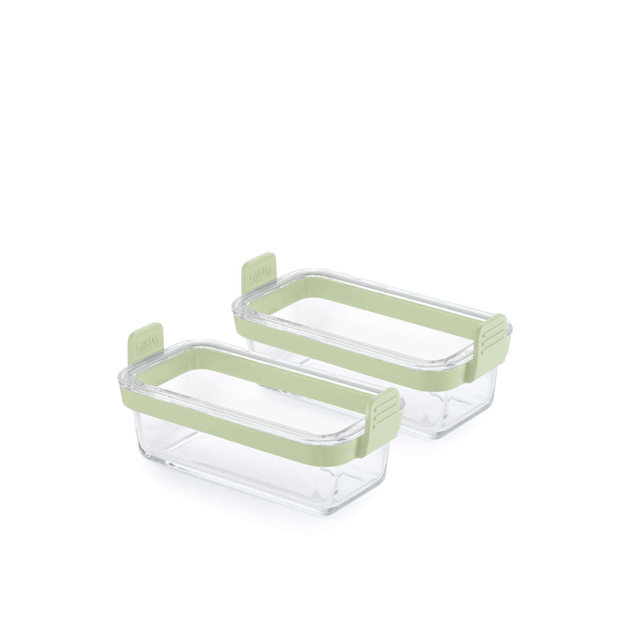 Lékué - Rectangular glass bowls, set of 2