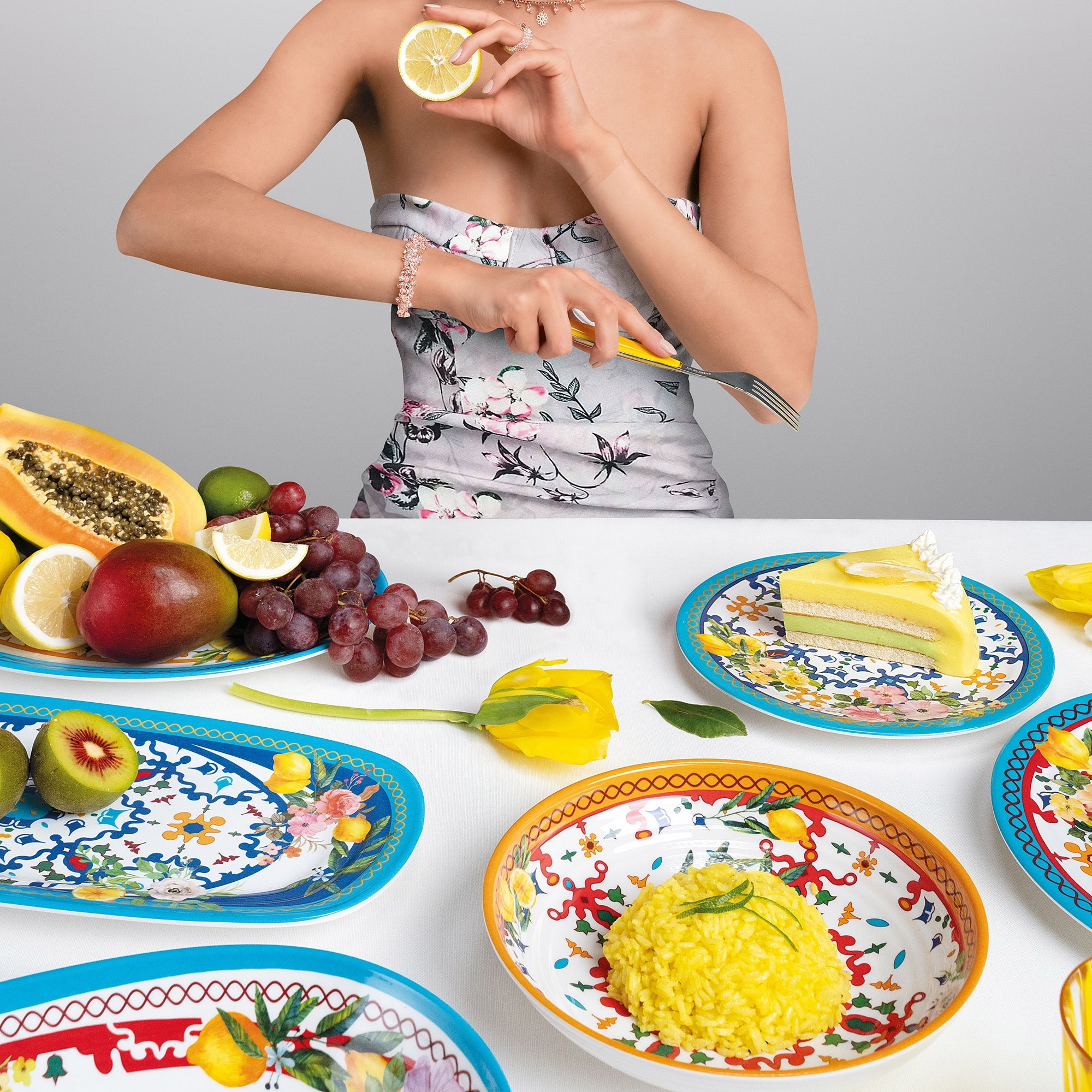 Guzzini - Serving bowl small 'Flower&Lemon'