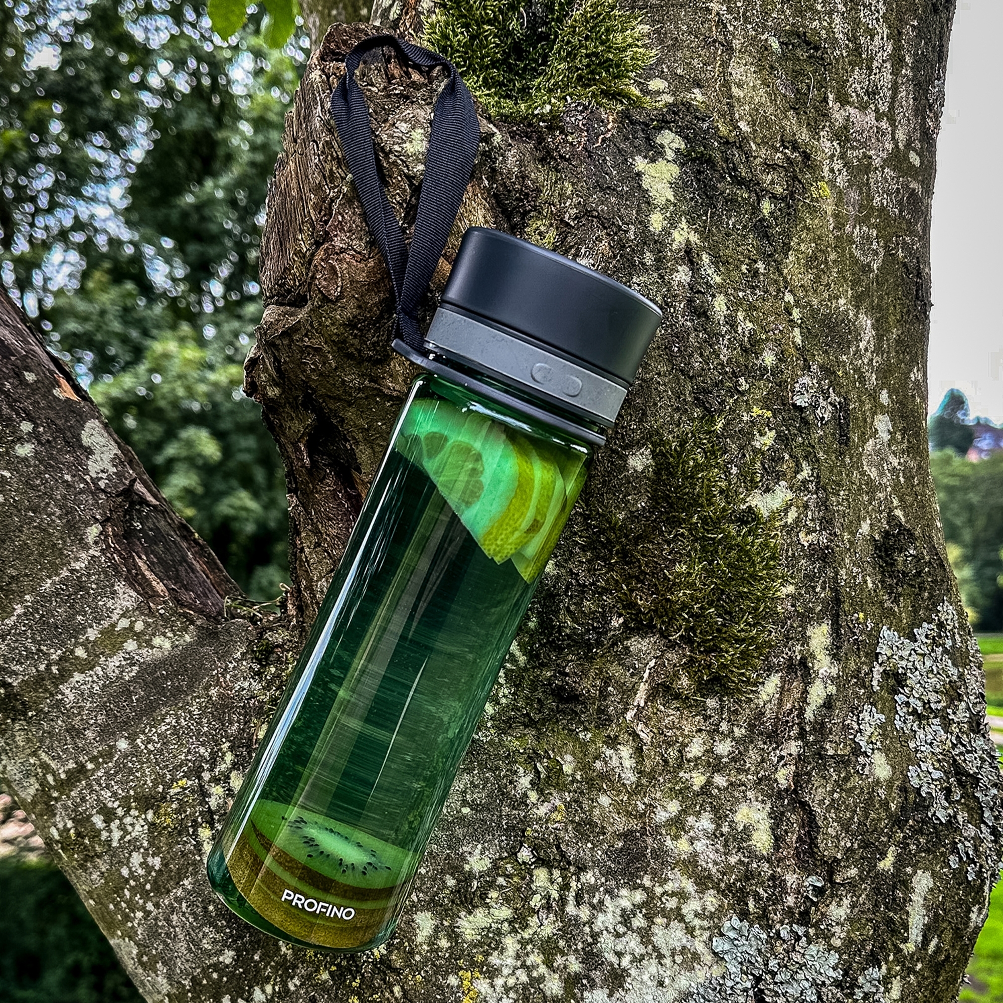 Profino - Infuze Trinkflasche mit Sieb - 600 ml - Grün