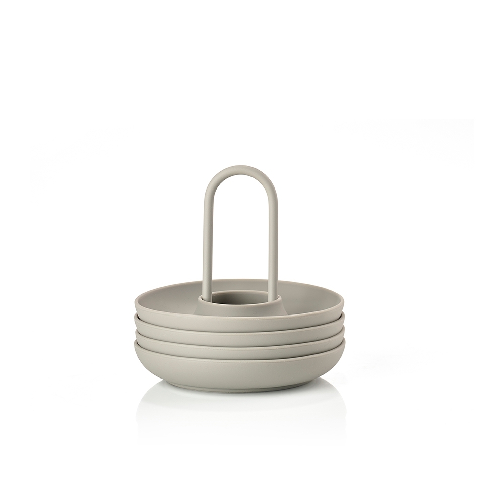 Zone - 4er-Set Eierbecher mit Halter Singles - Mud