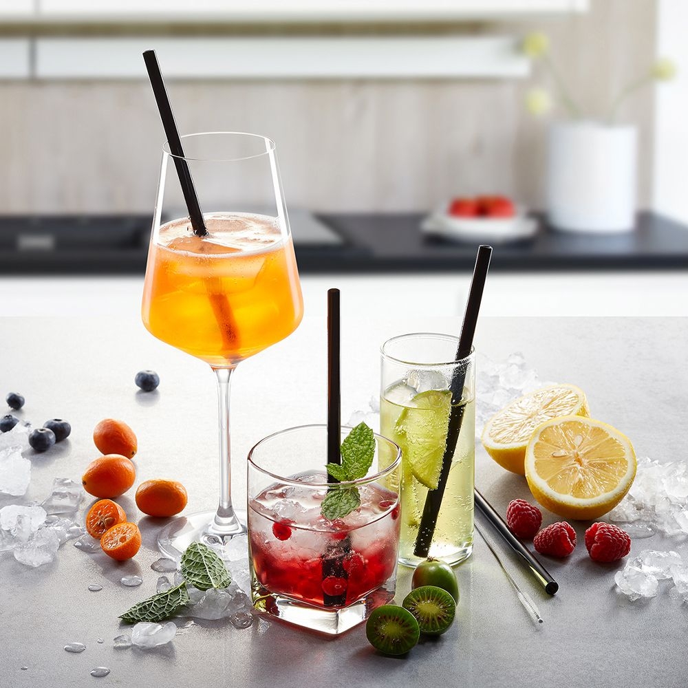 Gefu - Glass drinking straw FUTURE, 25 pieces, black Gefu - Glass drinking straw FUTURE, 25 pieces, black