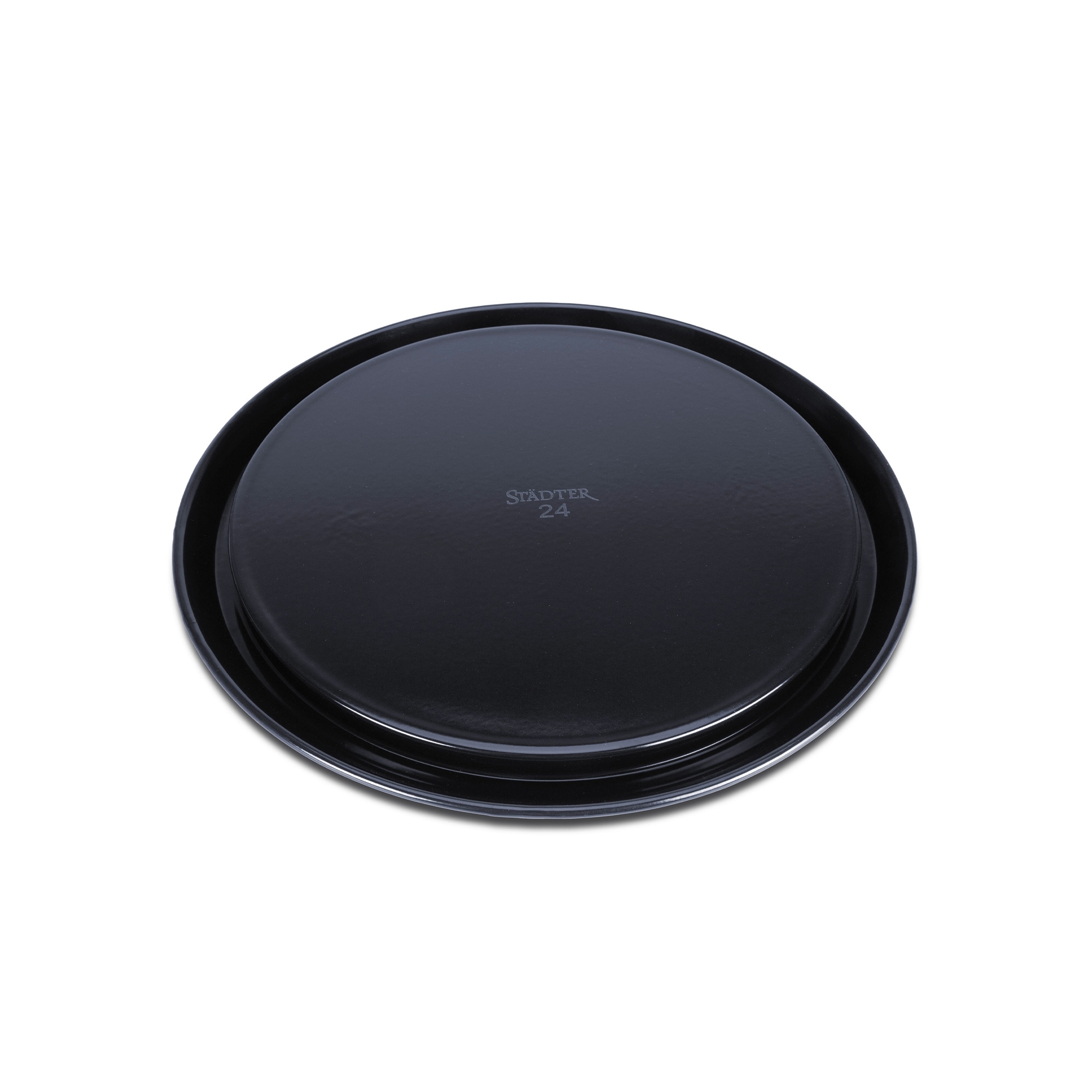 Rundes schwarzes Städter Pizzablech 24 cm