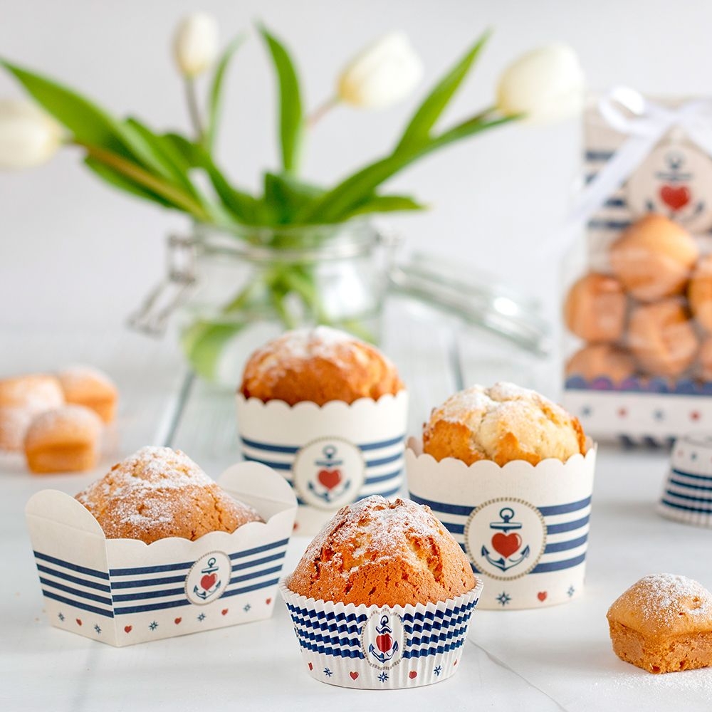 Städter - Papierbackform - 7 x 4 x 4 cm - Bunt - 10 Stück