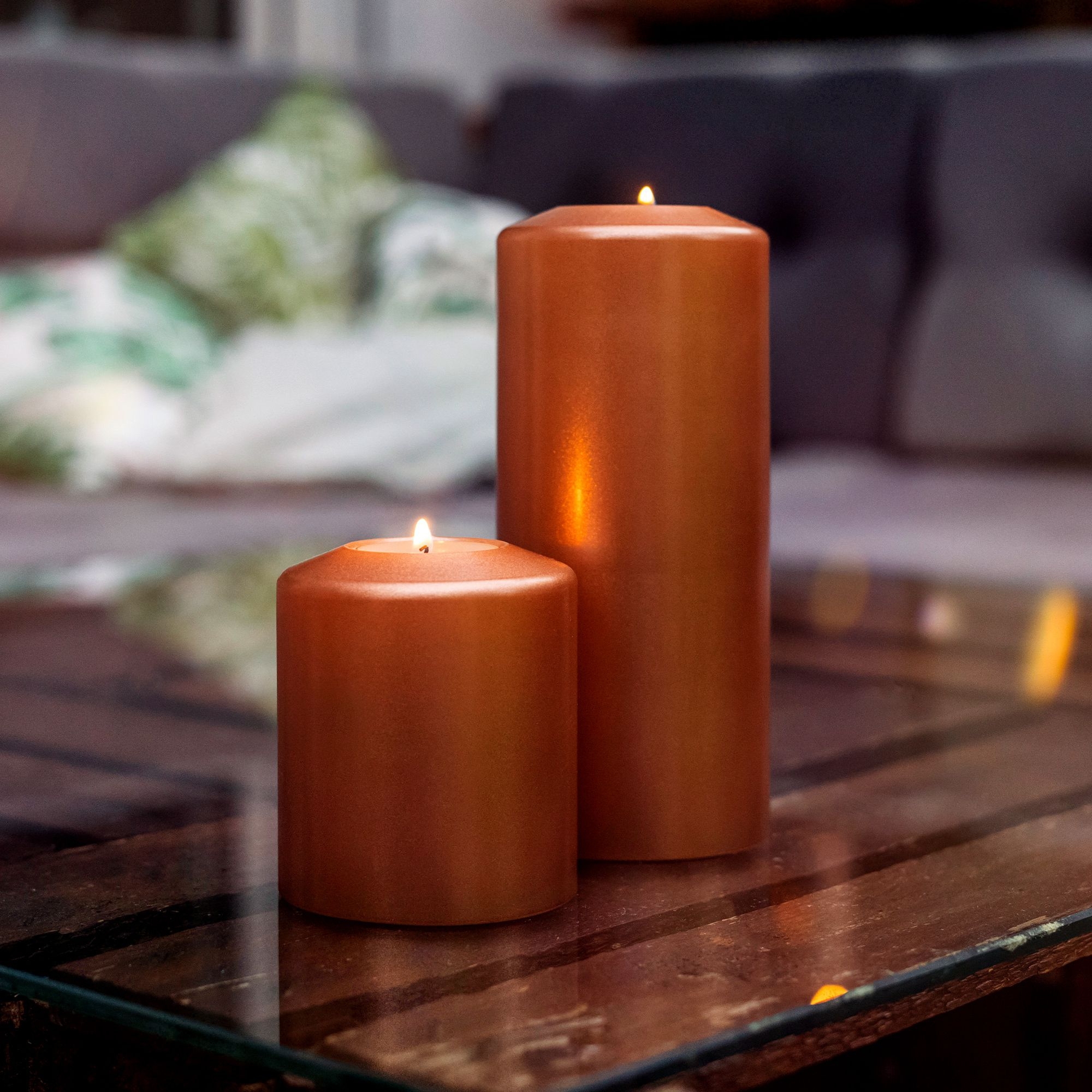 Qult Farluce Classic Metallic - Teelichthalter in Kerzenform - Kupfer