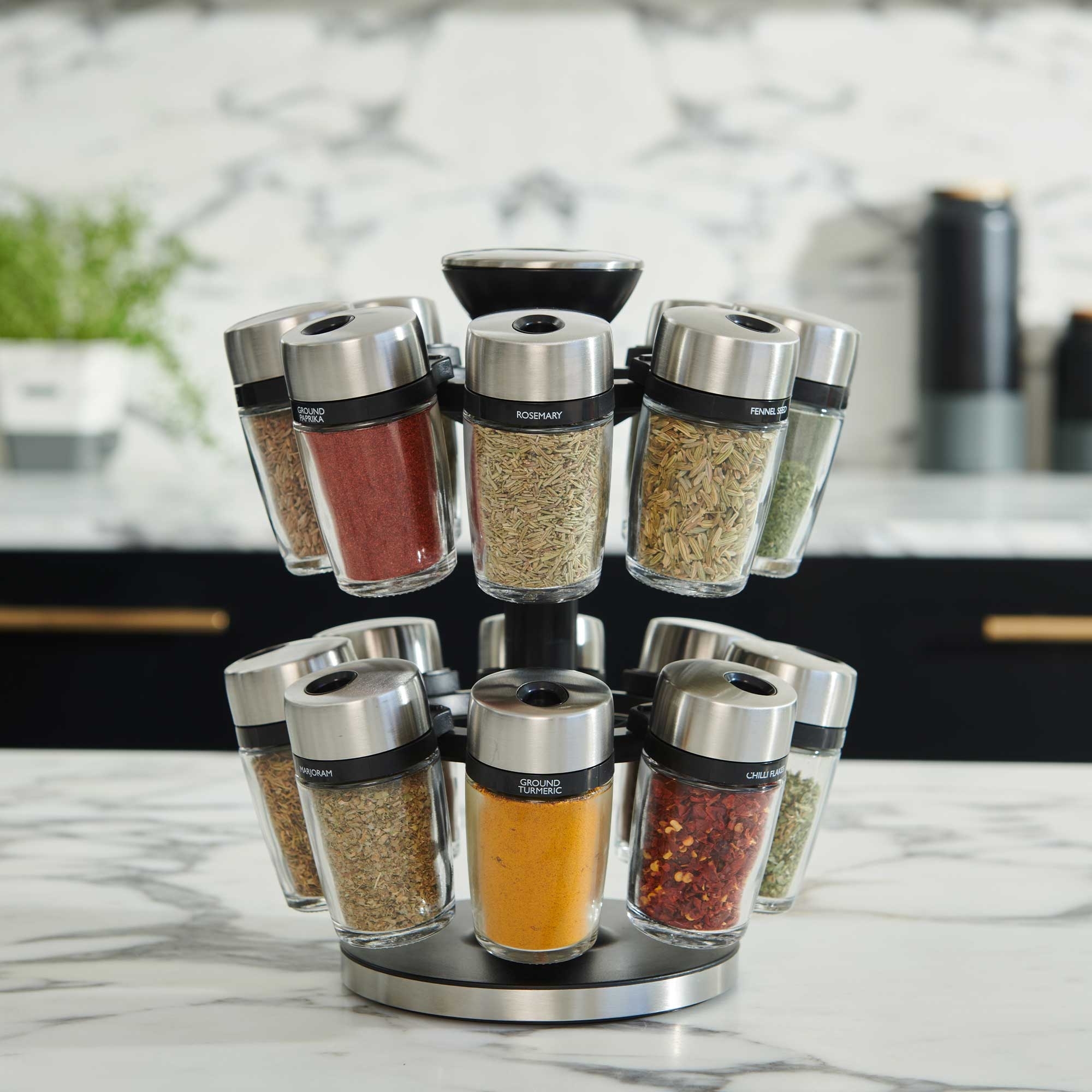 COLE & MASON - Cambridge Herb and Spice Carousel | 16 Jars