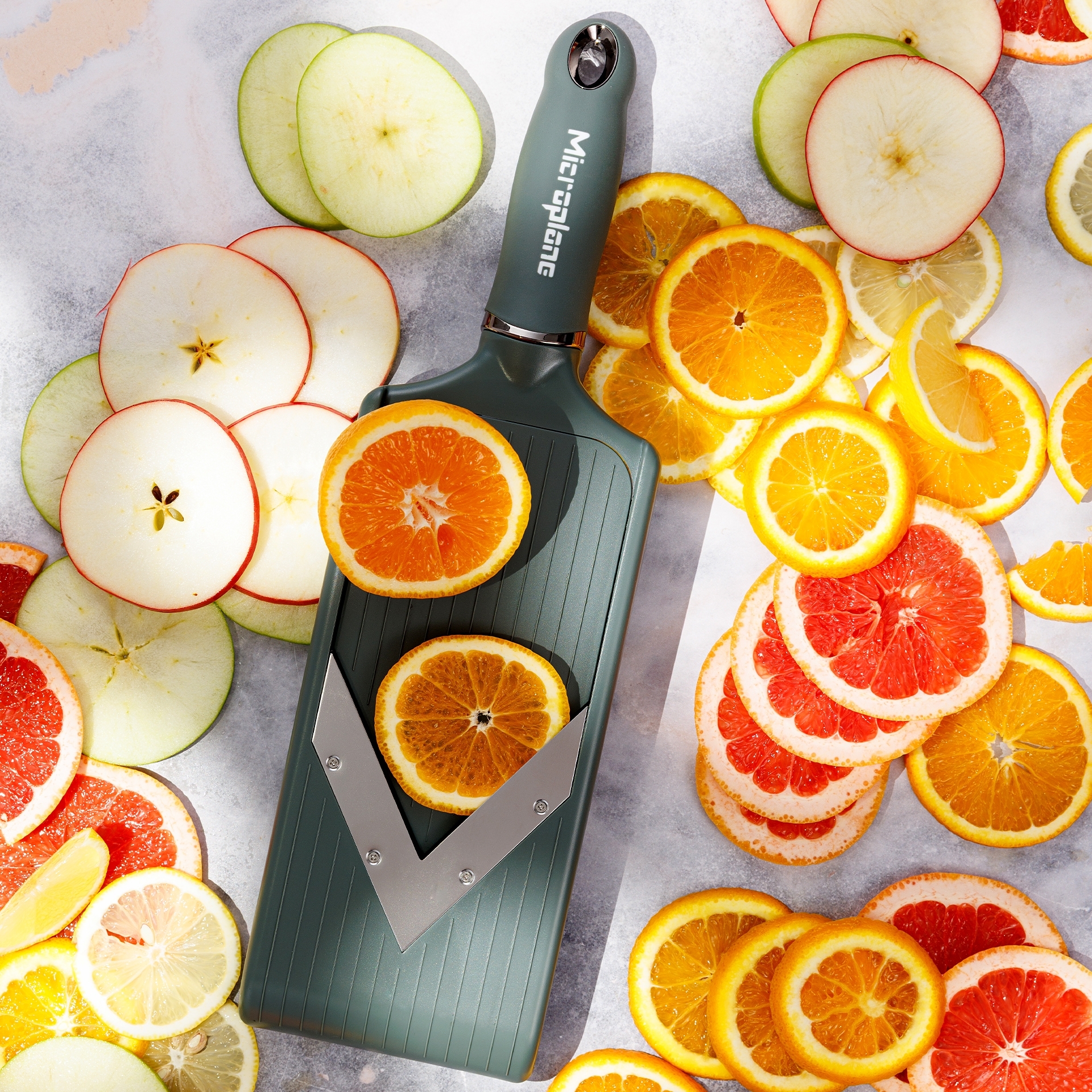 Microplane - Adjustable Slicer with V-Blade PureCut | Eucalyptus Green