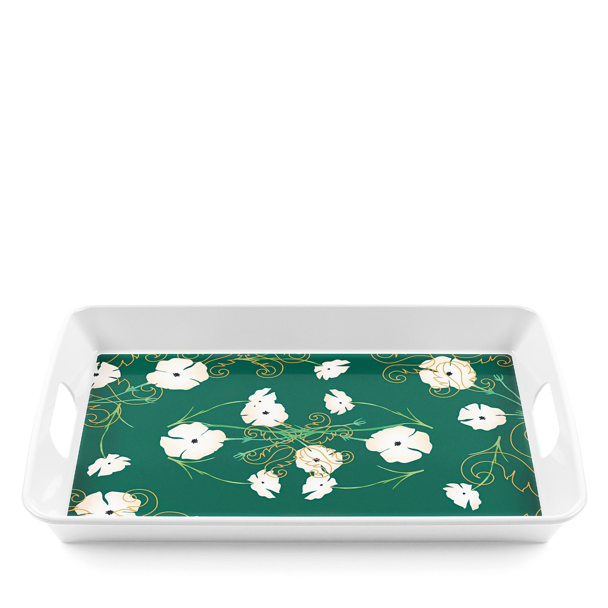 Guzzini - rectangular Tray with a handle 'Fusion' - Emerald