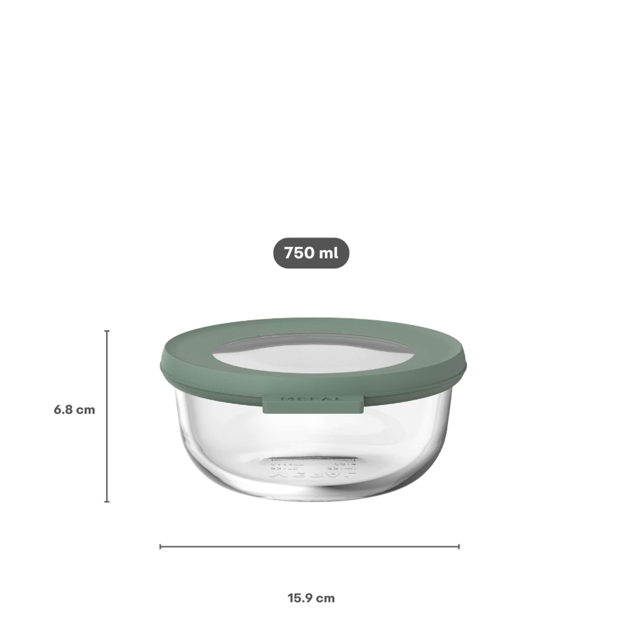 Mepal - Cirqula glass food storage container - 750 ml - Nordic Sage