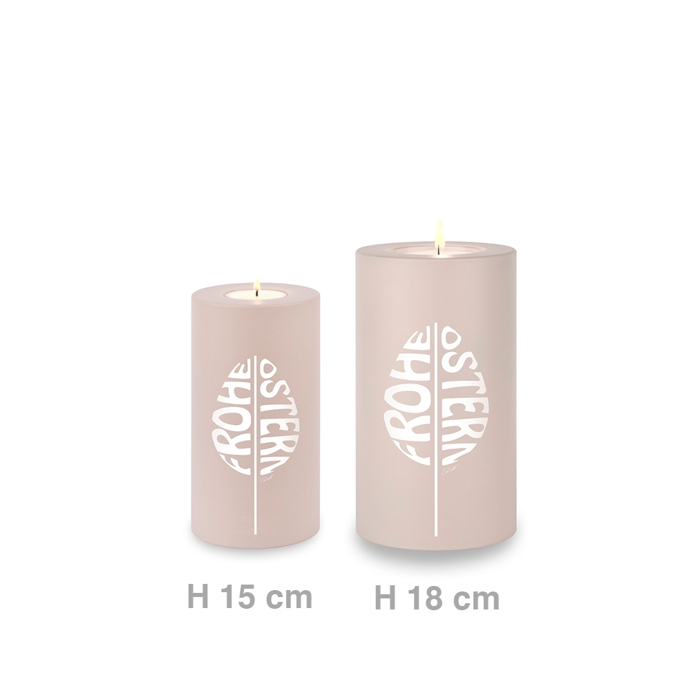 Qult Farluce Trend - Tealight Candle Holder - cappuccino "Happy Easter" Qult Farluce Trend - Tealight Candle Holder - cappuccino "Happy Easter"