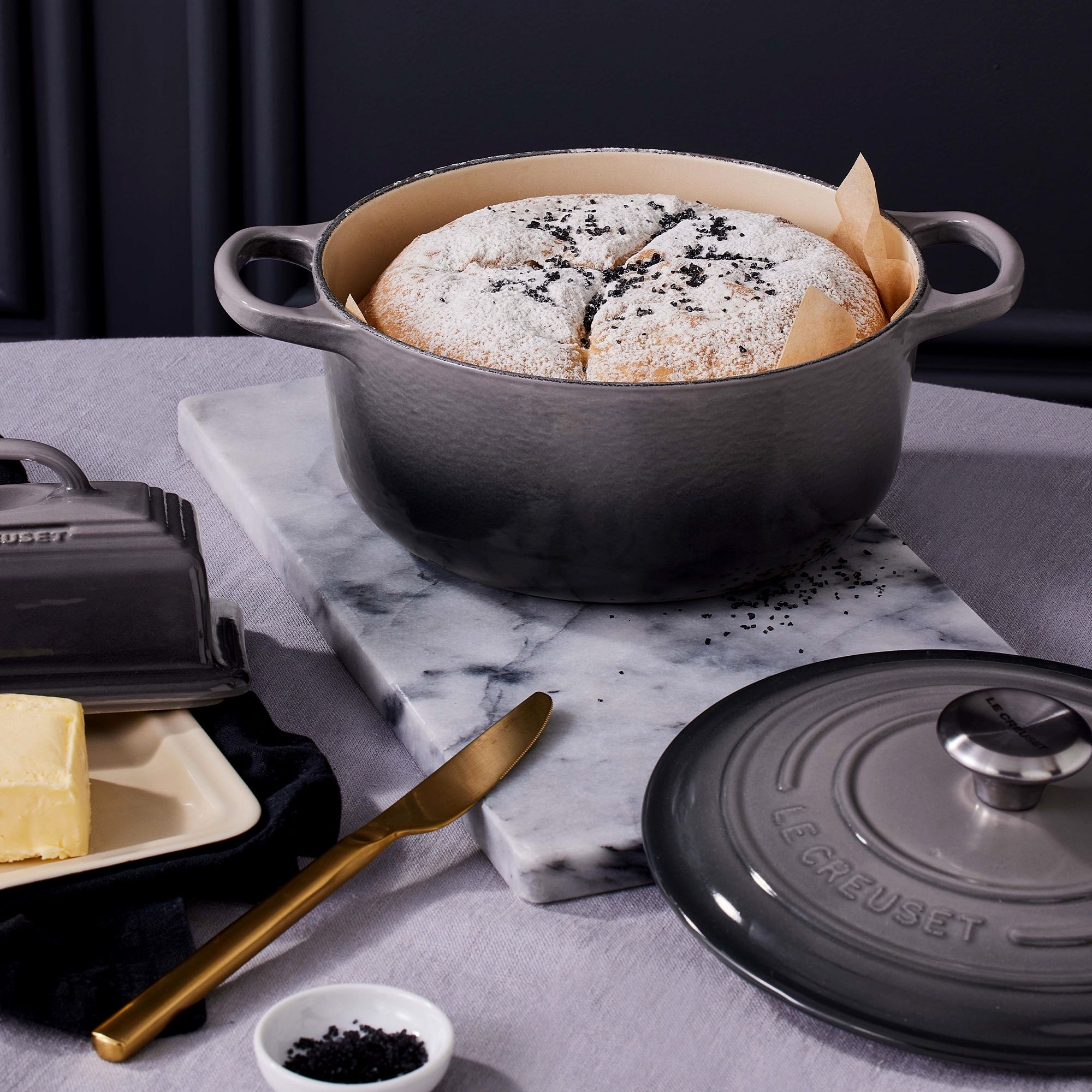 Le Creuset - Signature Bräter Rund - 34 cm - Flint