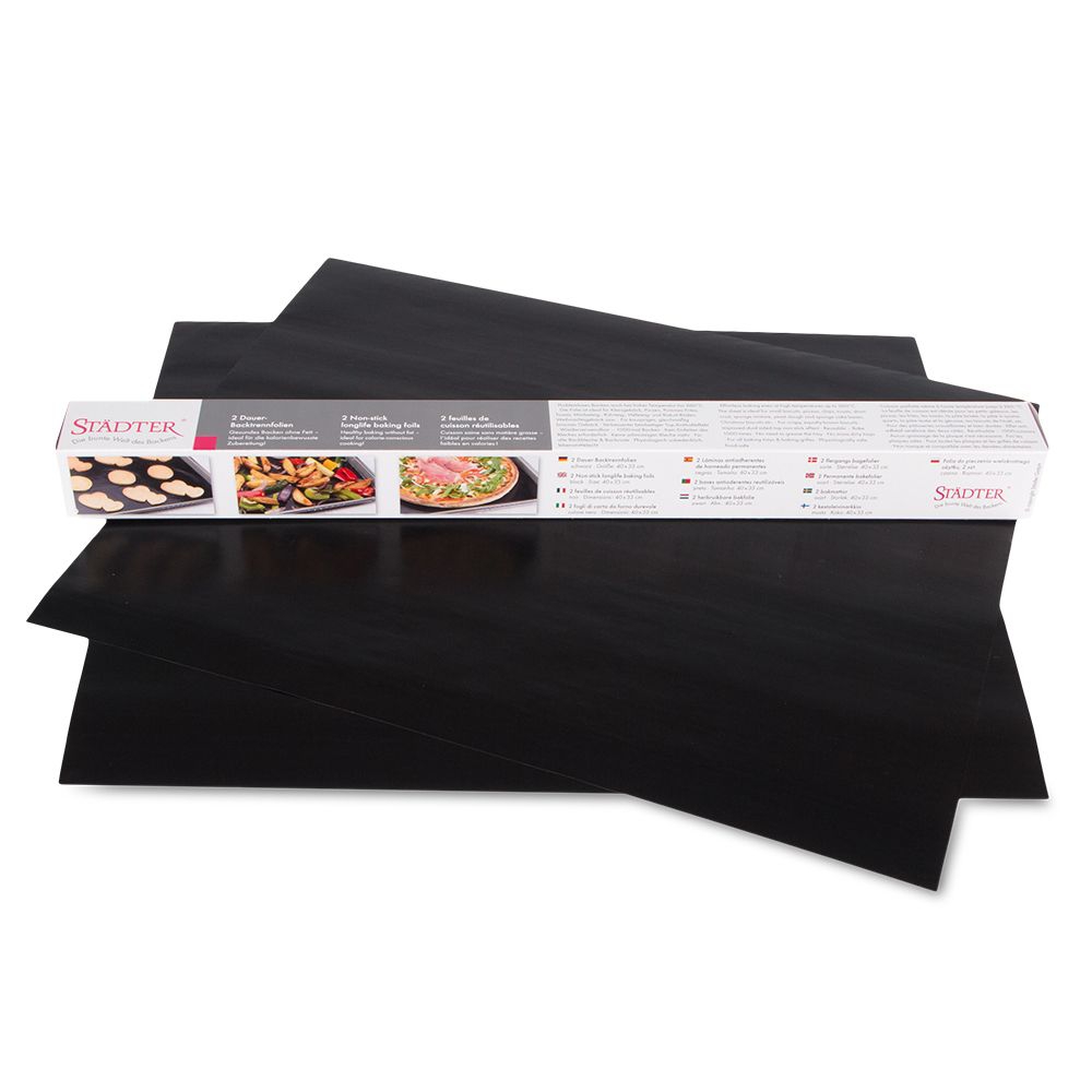 Städter - Non-stick longlife baking foil - 33 x 40 cm - black - 2 pieces