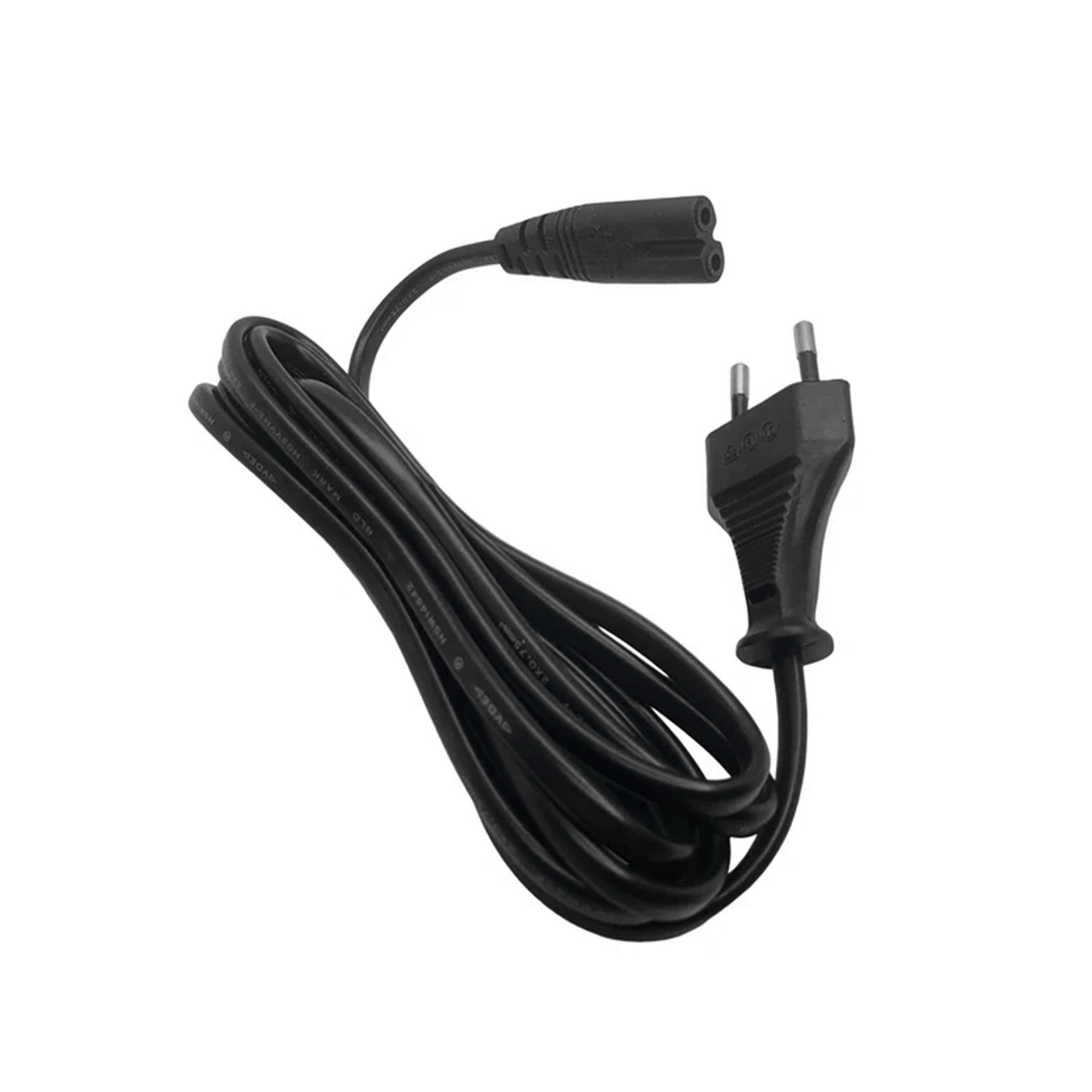 Black 2-pin Schuko mains cable