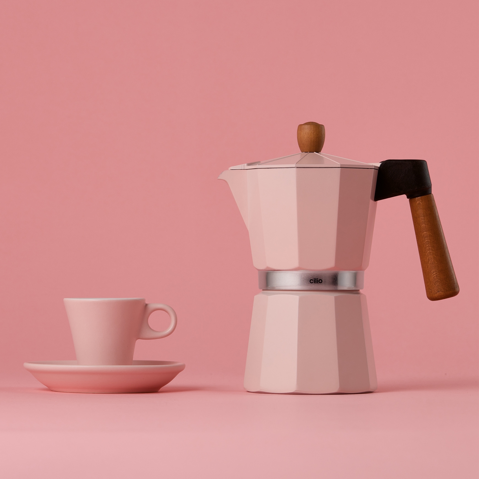 Cilio - Espressokocher - LEGNO - 6 Tassen - rosa
