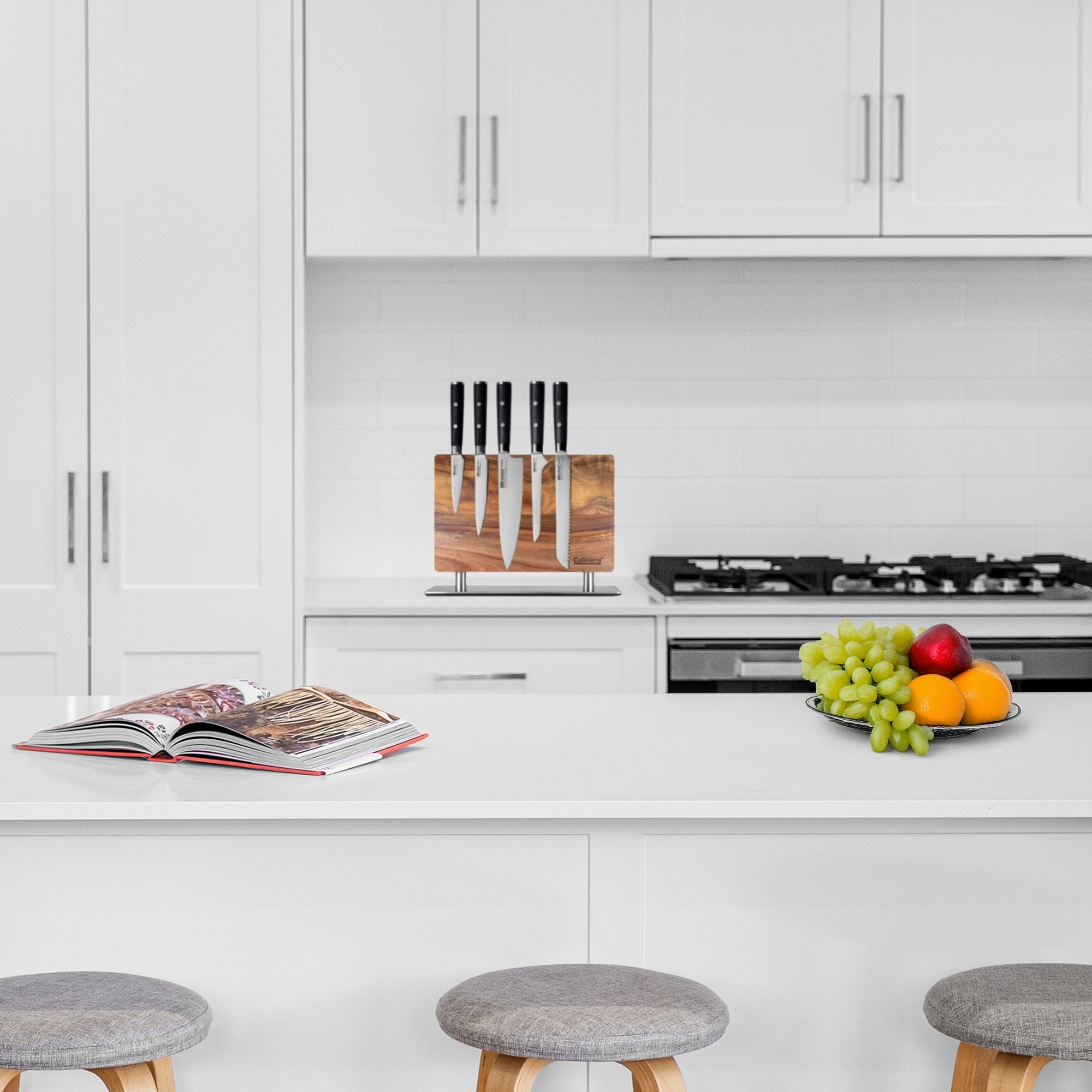 Knife block + 5 knives - Damascus Master - 6 pcs. | Culinaris