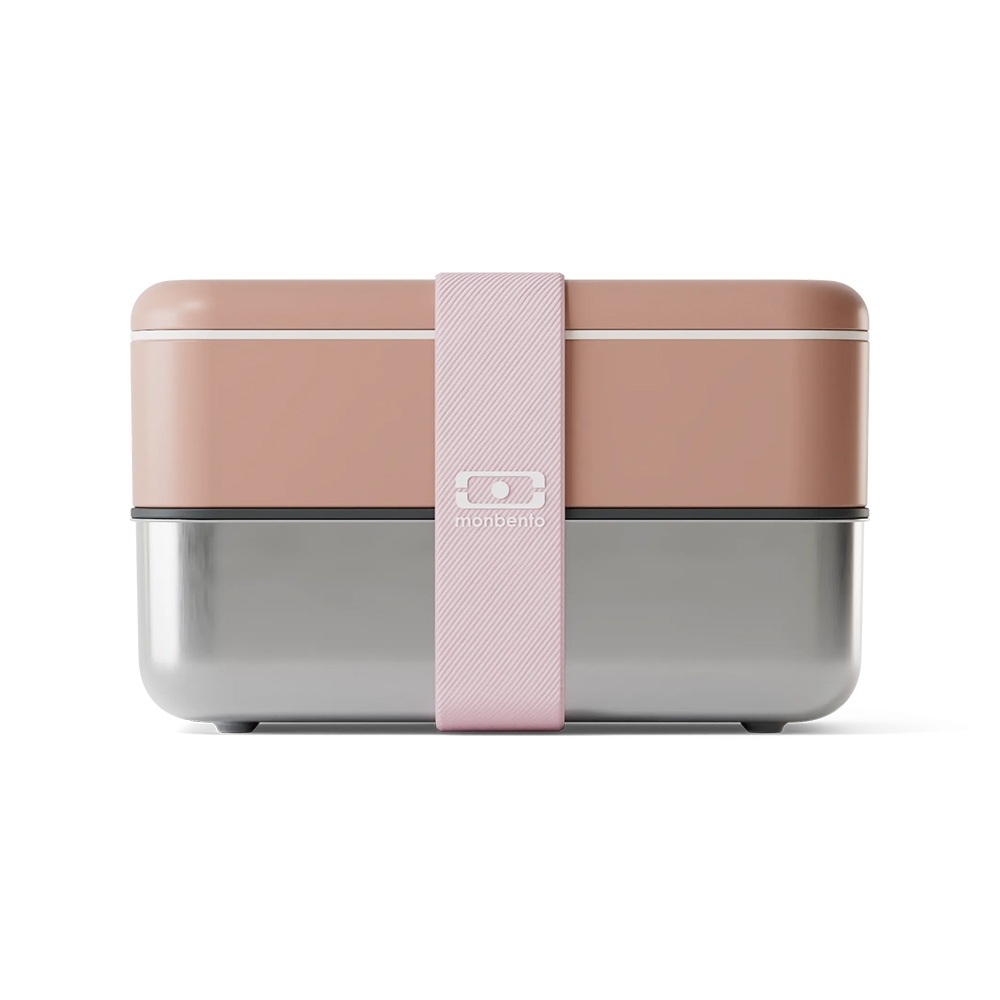 monbento - MB Sense Original - Lunch box with a stainless steel compartment, pink moka