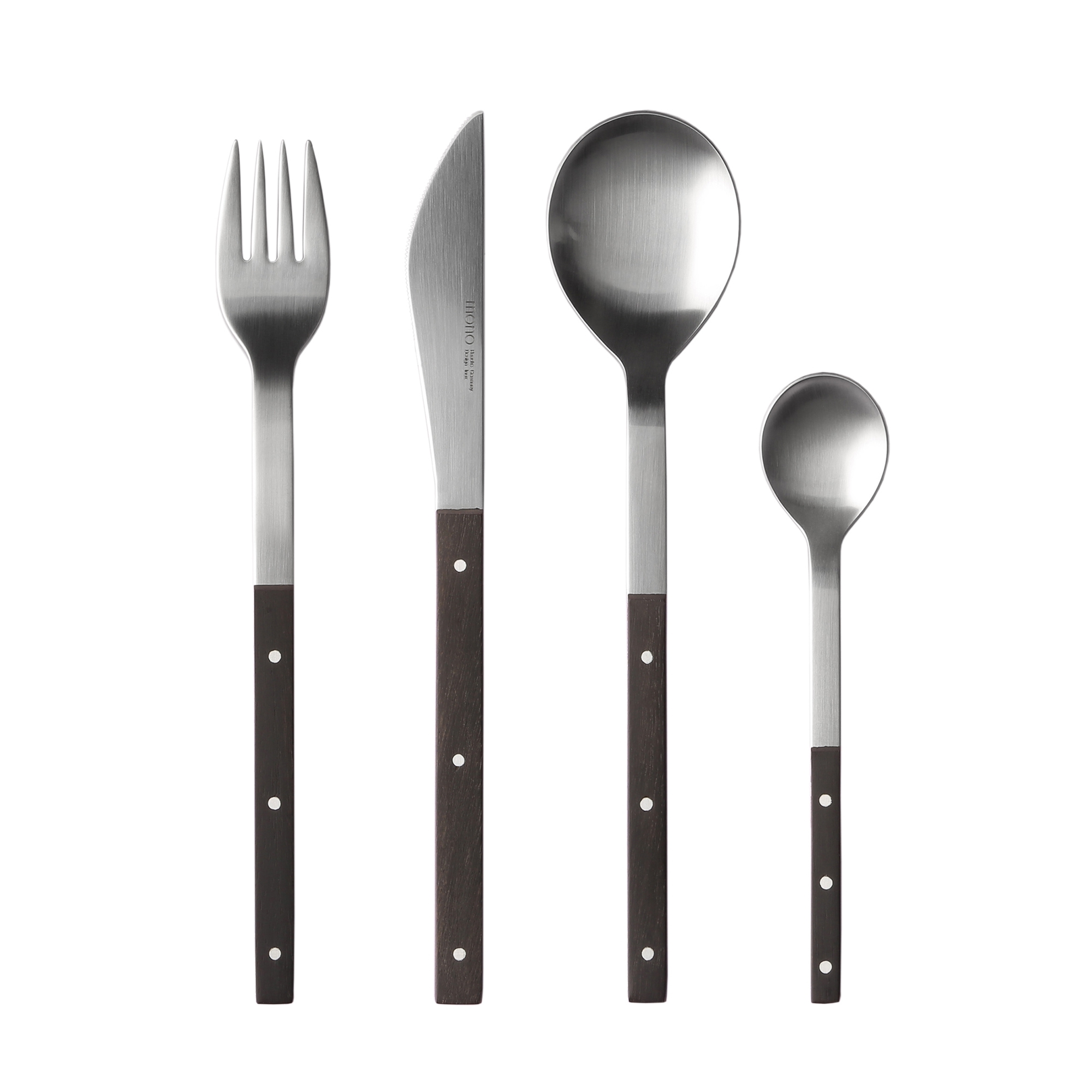 Mono E - 4tlg. Garnitur mit Messer kurze Klinge Mono E - 4tlg. Garnitur mit Messer kurze Klinge