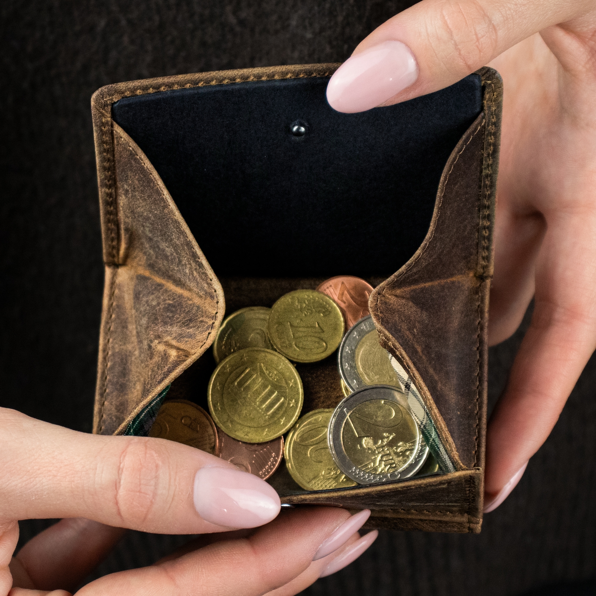 Card Case with Coin Pocket  XXL  - Hunter brown | Culinaris