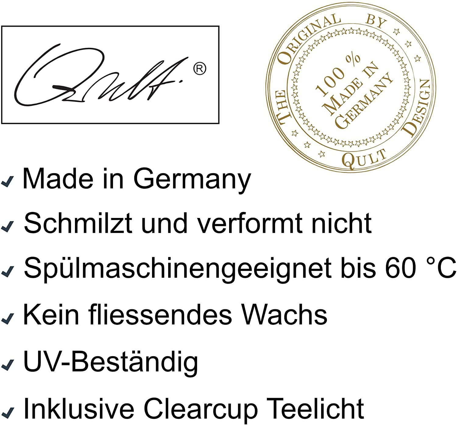 Qult Farluce Classic - 5er Set Teelichthalter in Kerzenform Ø 8 cm