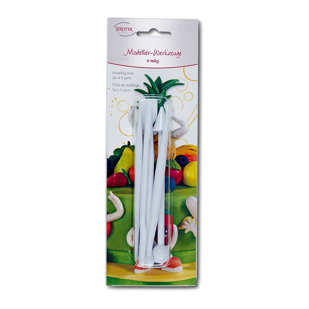 Städter - Modellierwerkzeug Modellierwerkzeuge ca. 14 cm Weiß Set, 6-teilig Städter - Modellierwerkzeug Modellierwerkzeuge ca. 14 cm Weiß Set, 6-teilig