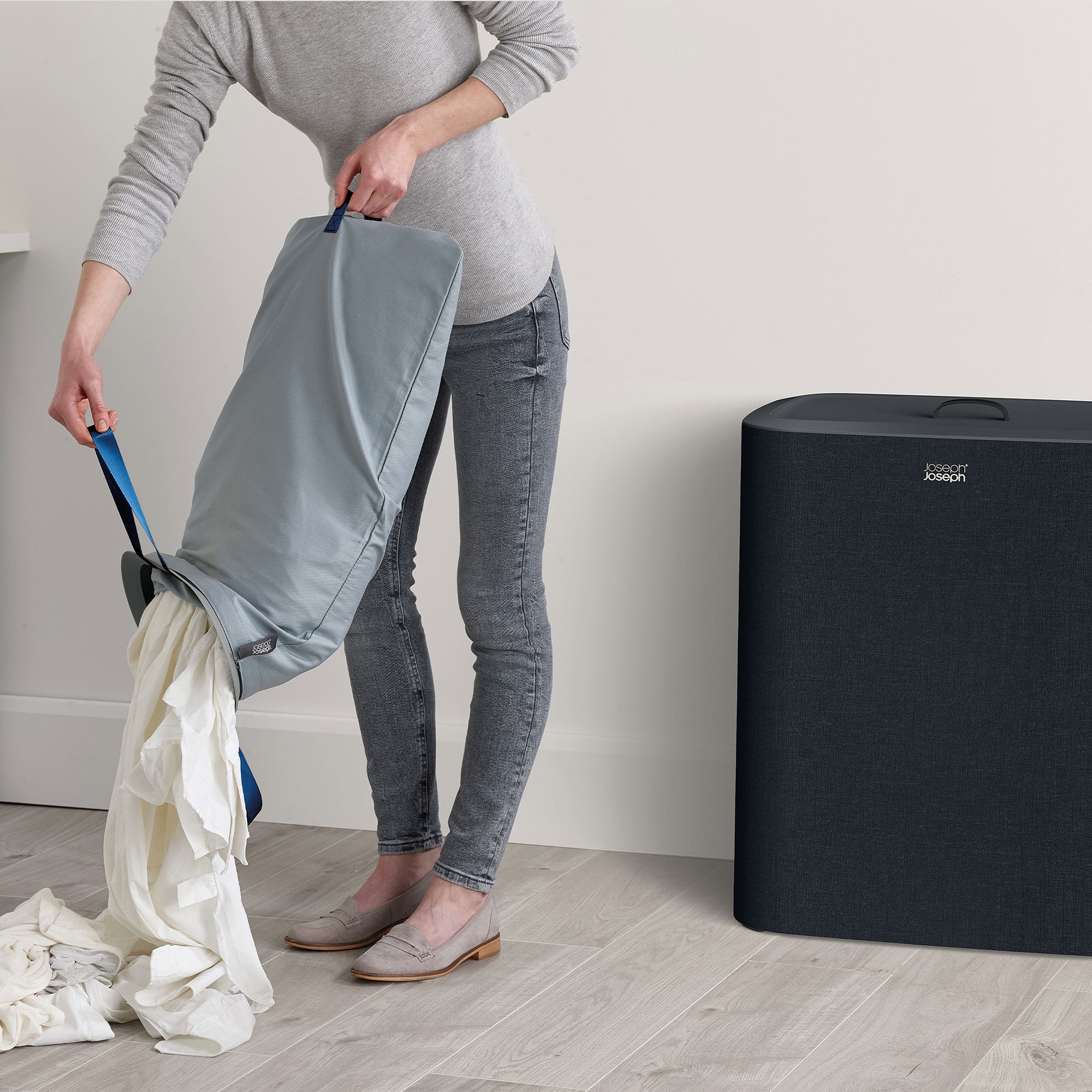 Joseph Joseph - Tota Trio 90L Laundry Separator Basket - black