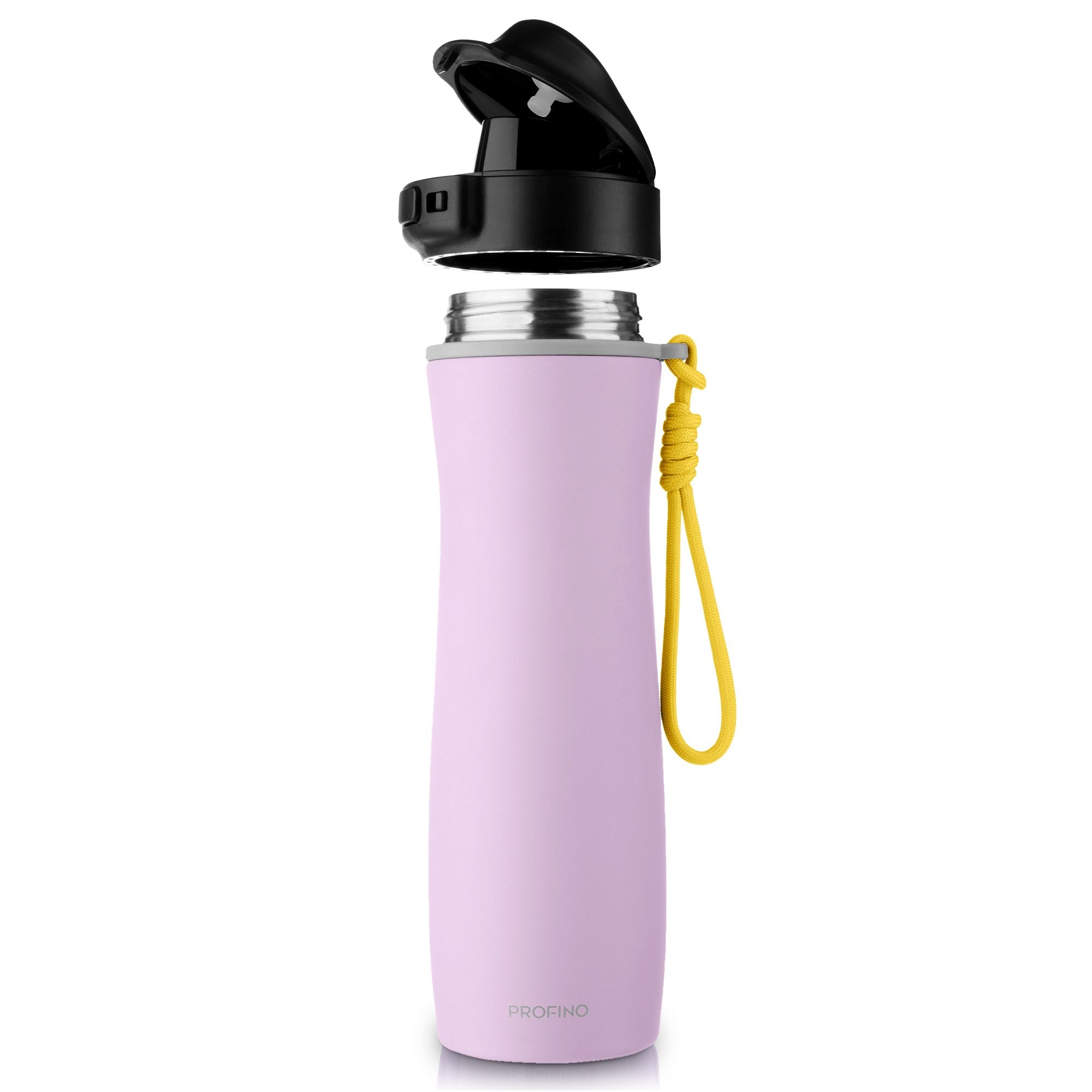 Profino - Stainless steel Active Sports Bottle - 600 ml - Purple
