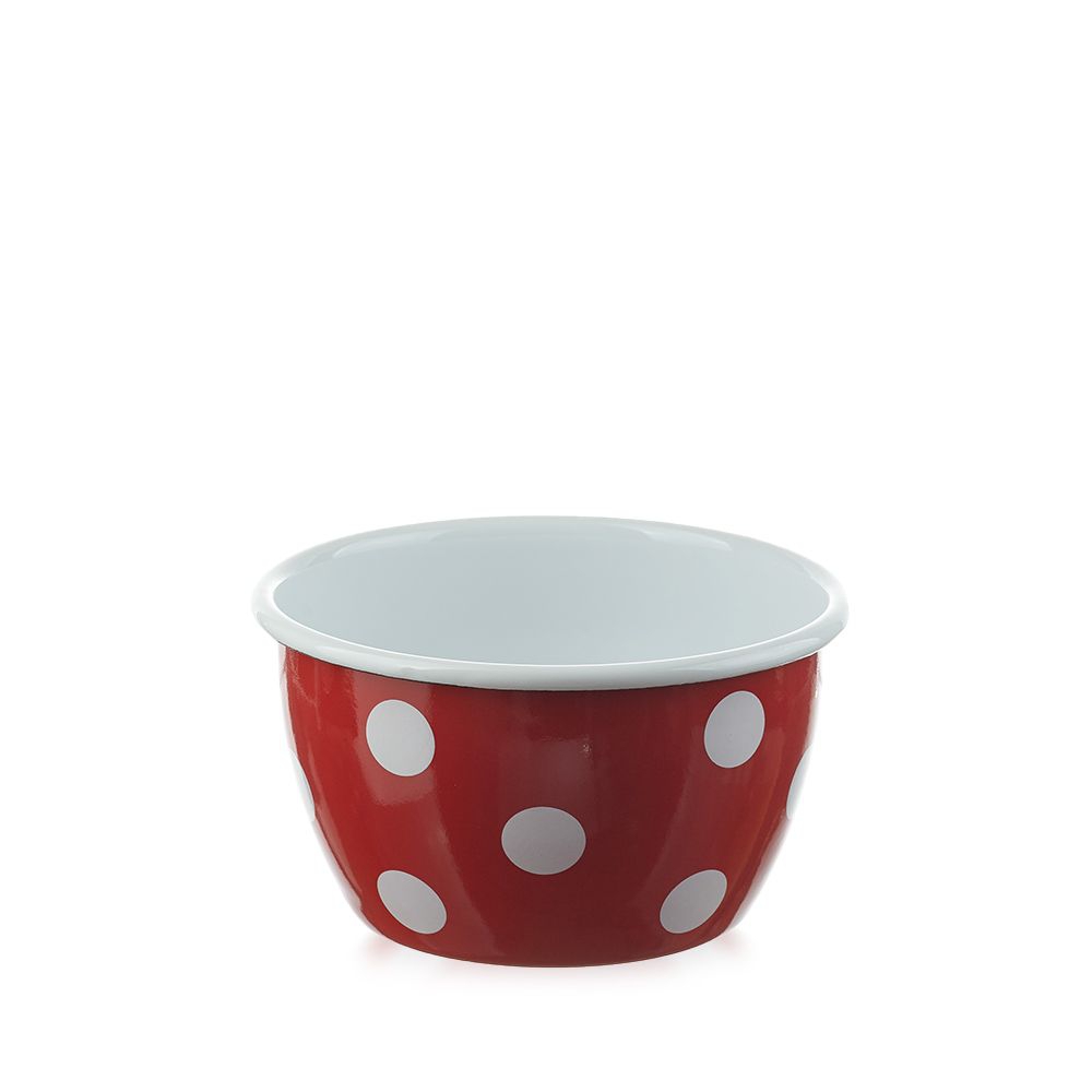 Münder Email - bowl - dots red/white 12 cm