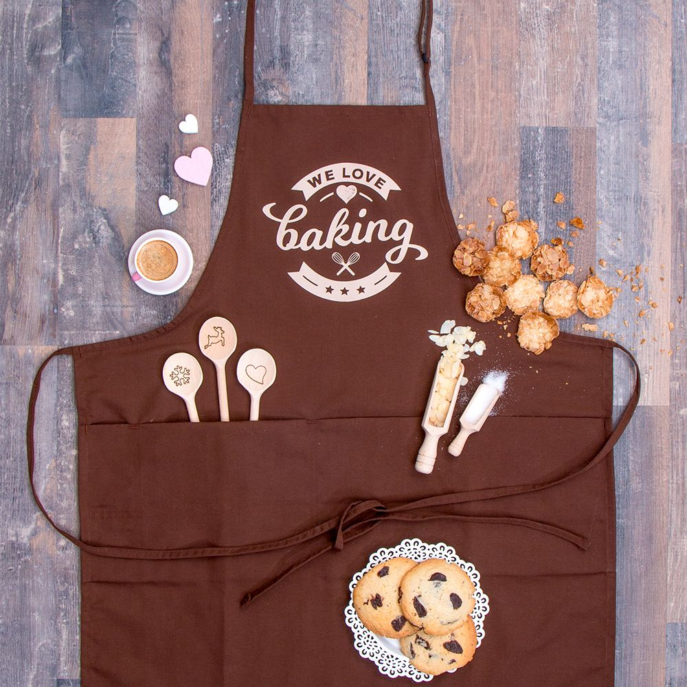 Städter - Baking Apron - We-Love-Baking  - 68 x 80 cm - Brown
