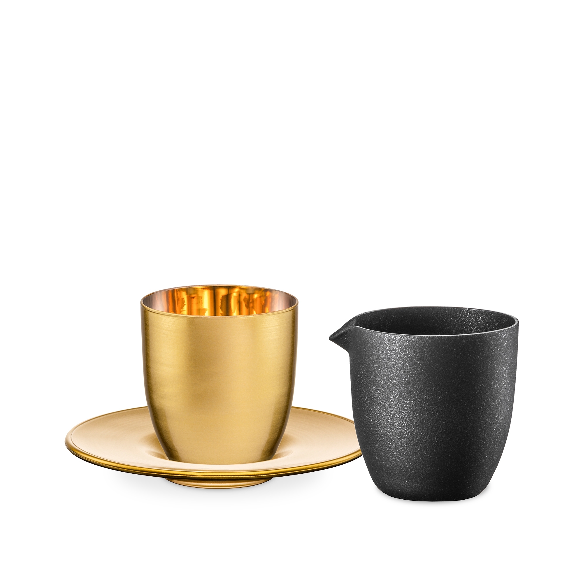 Eisch – Affogato Set – Glass with jug, gold/black