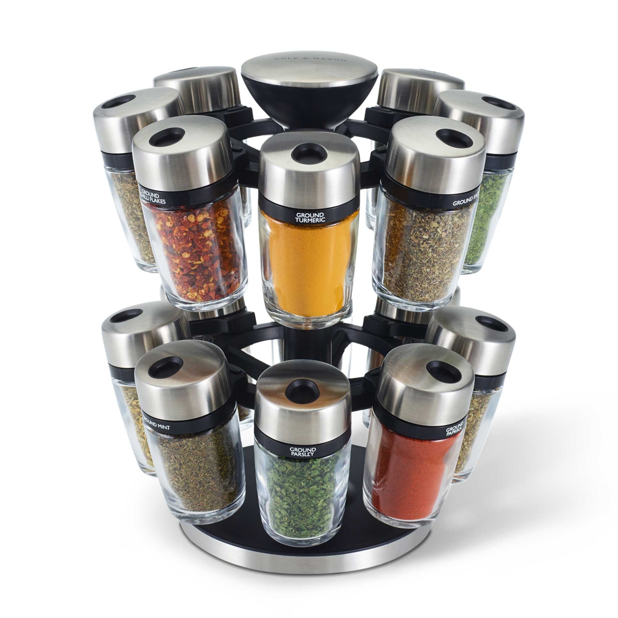 COLE & MASON - Cambridge Herb and Spice Carousel | 16 Jars