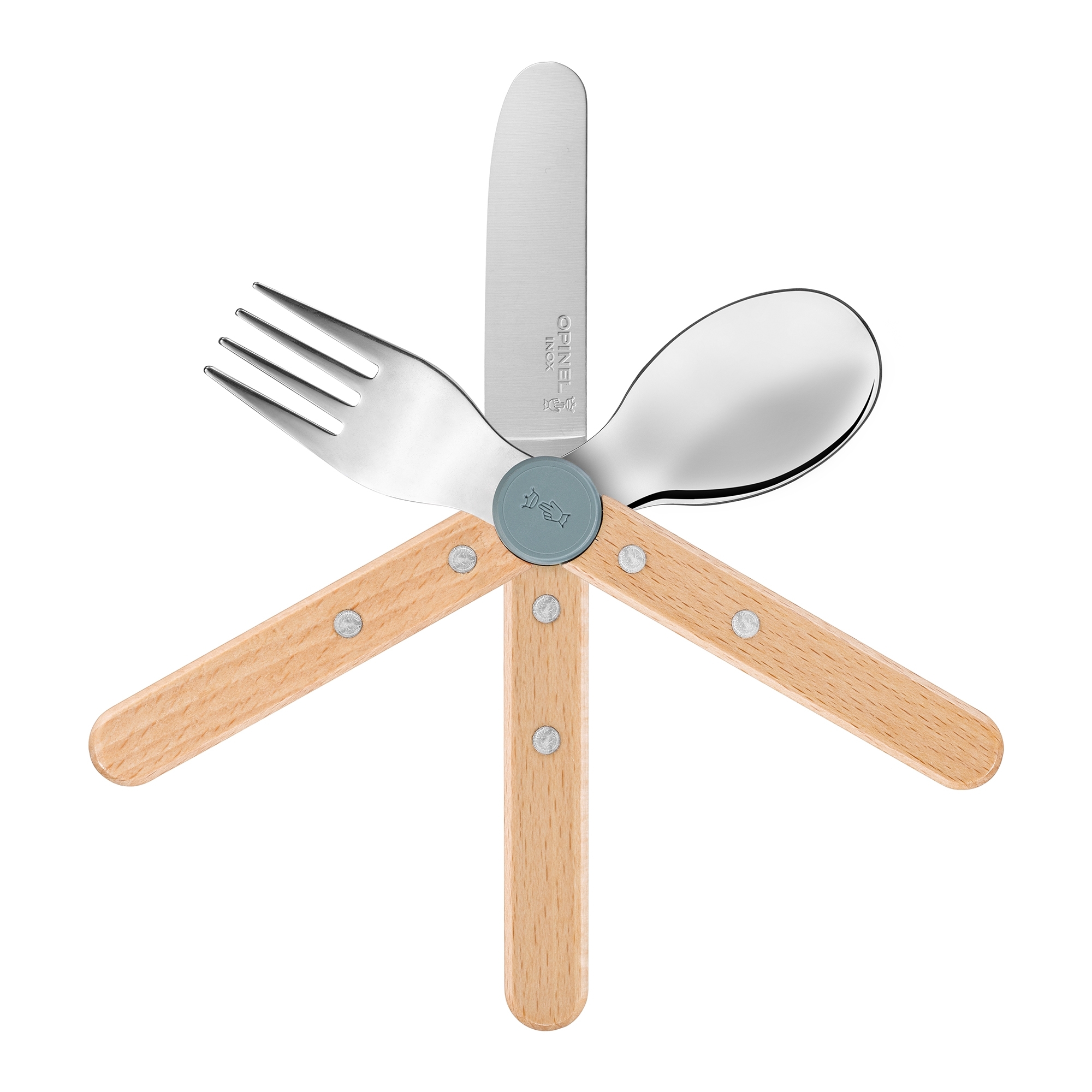 Opinel - Children’s Cutlery Set - LE PETIT GOURMET - rain blue