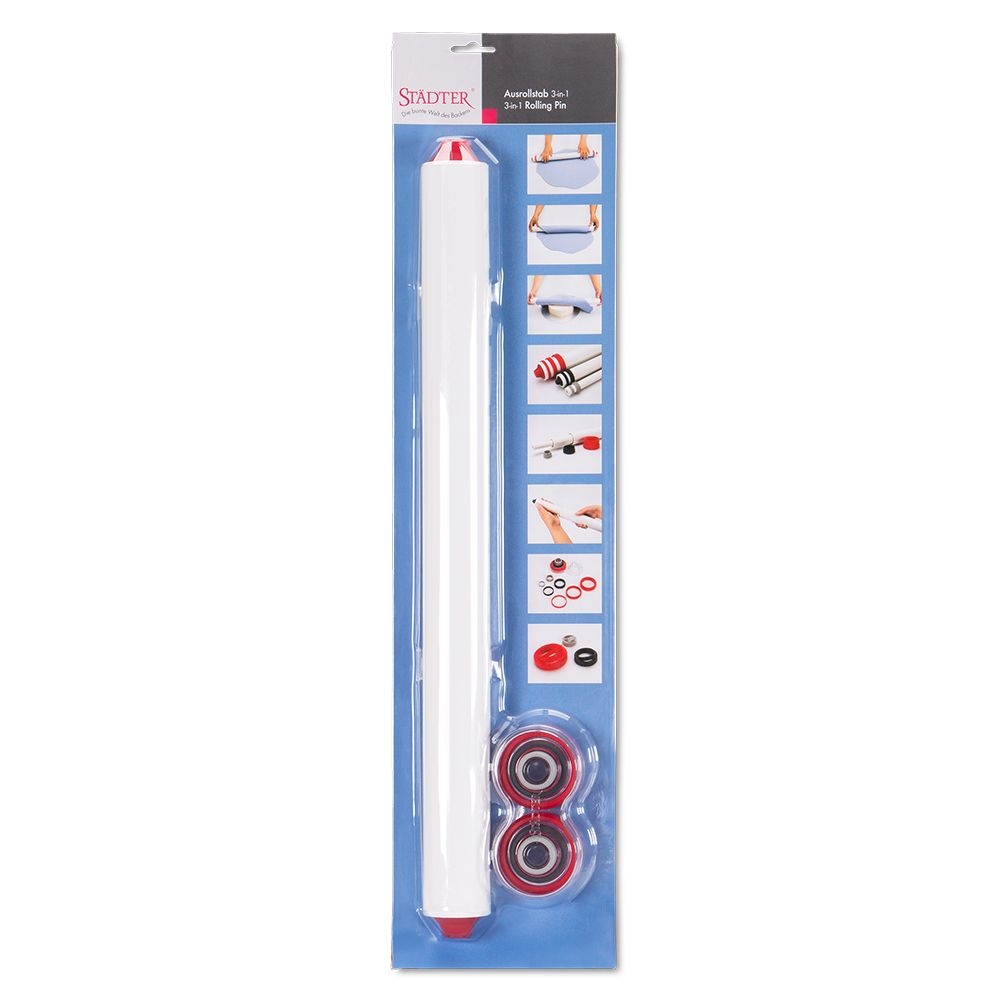 Städter - Ausrollstab 3-in-1 - 23 / 40 / 50 cm - Set 17-teilig