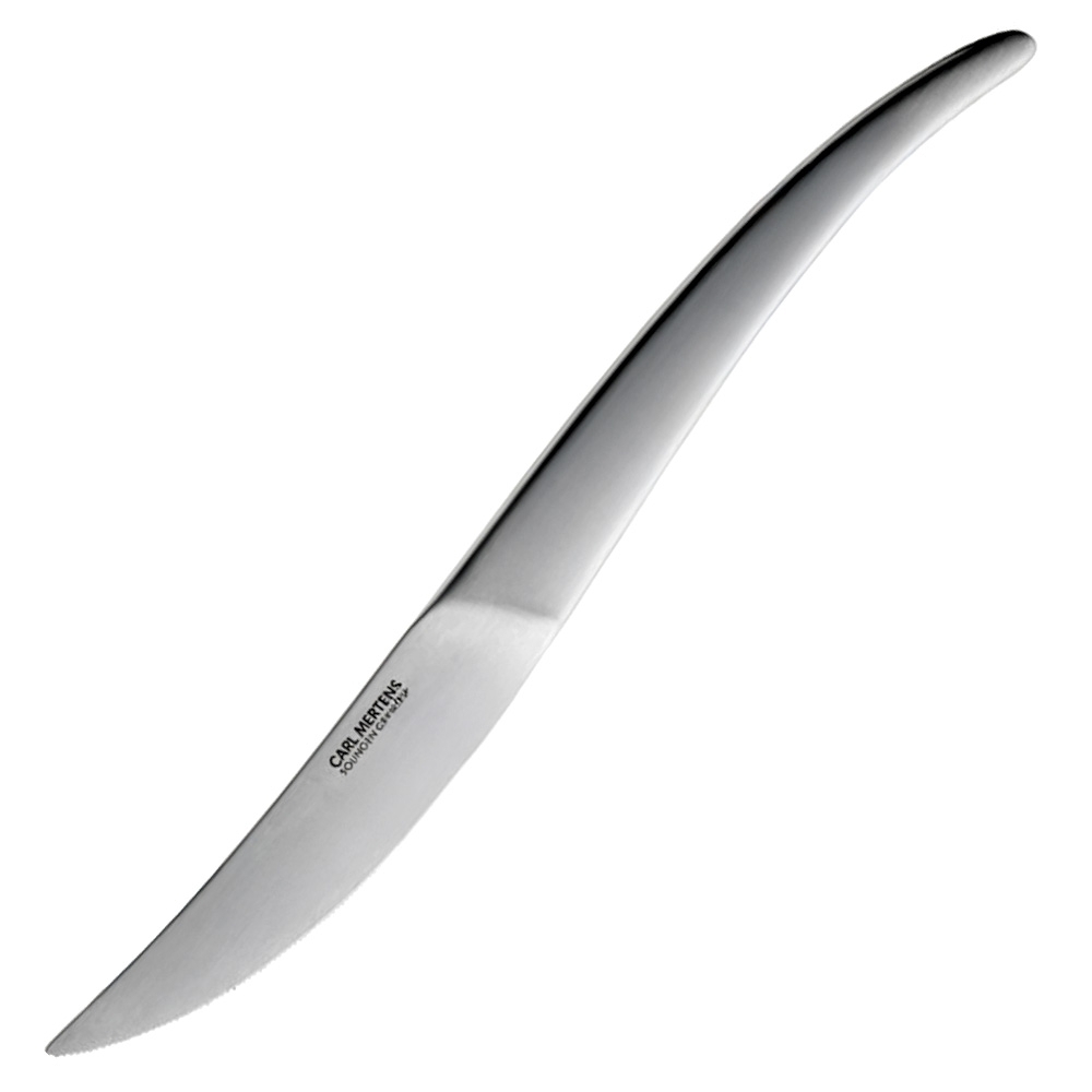 Geschwungenes Steakmesser aus poliertem Edelstahl