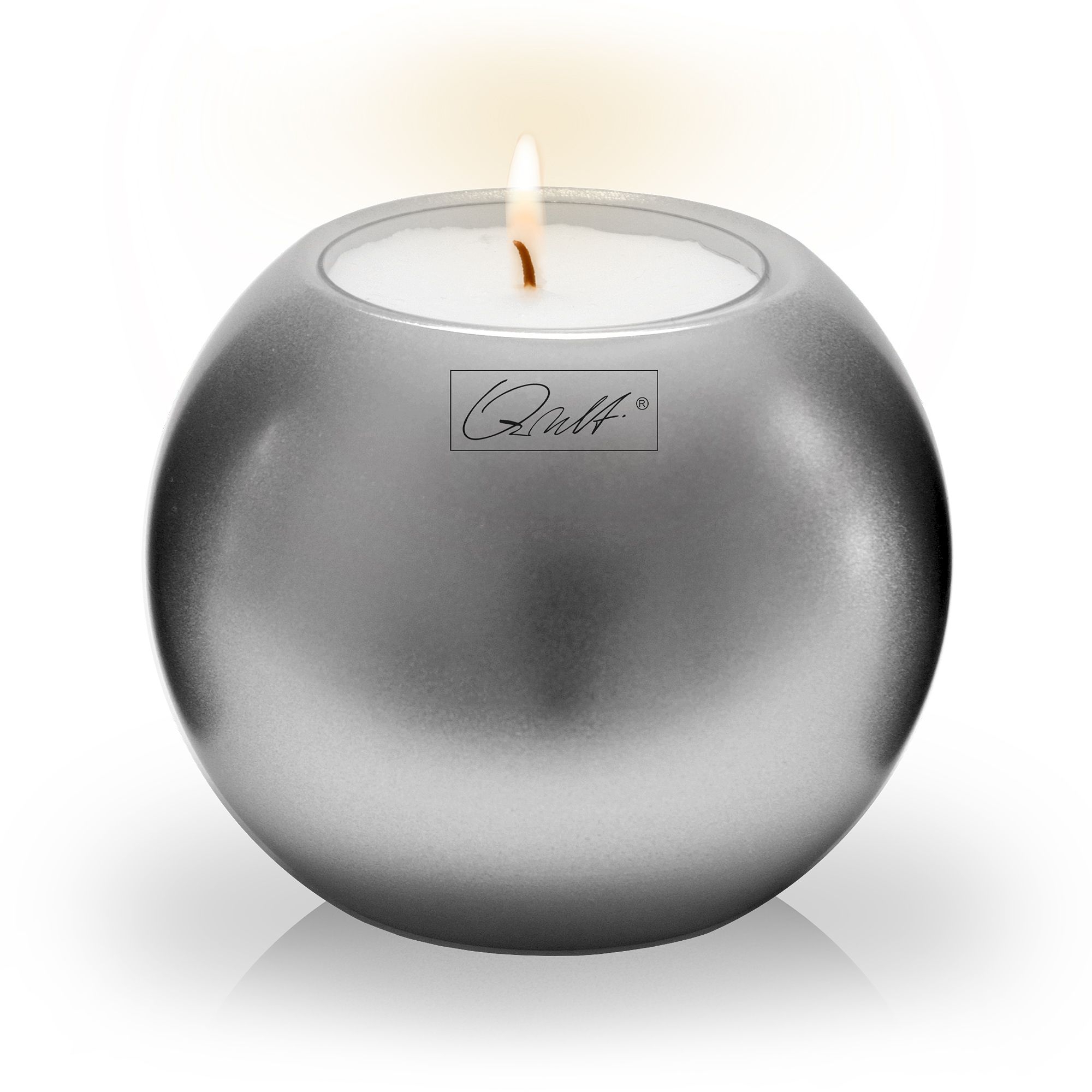Qult Farluce Moon Metallic - Tealight Candle Holder Ø 12 cm - Silver