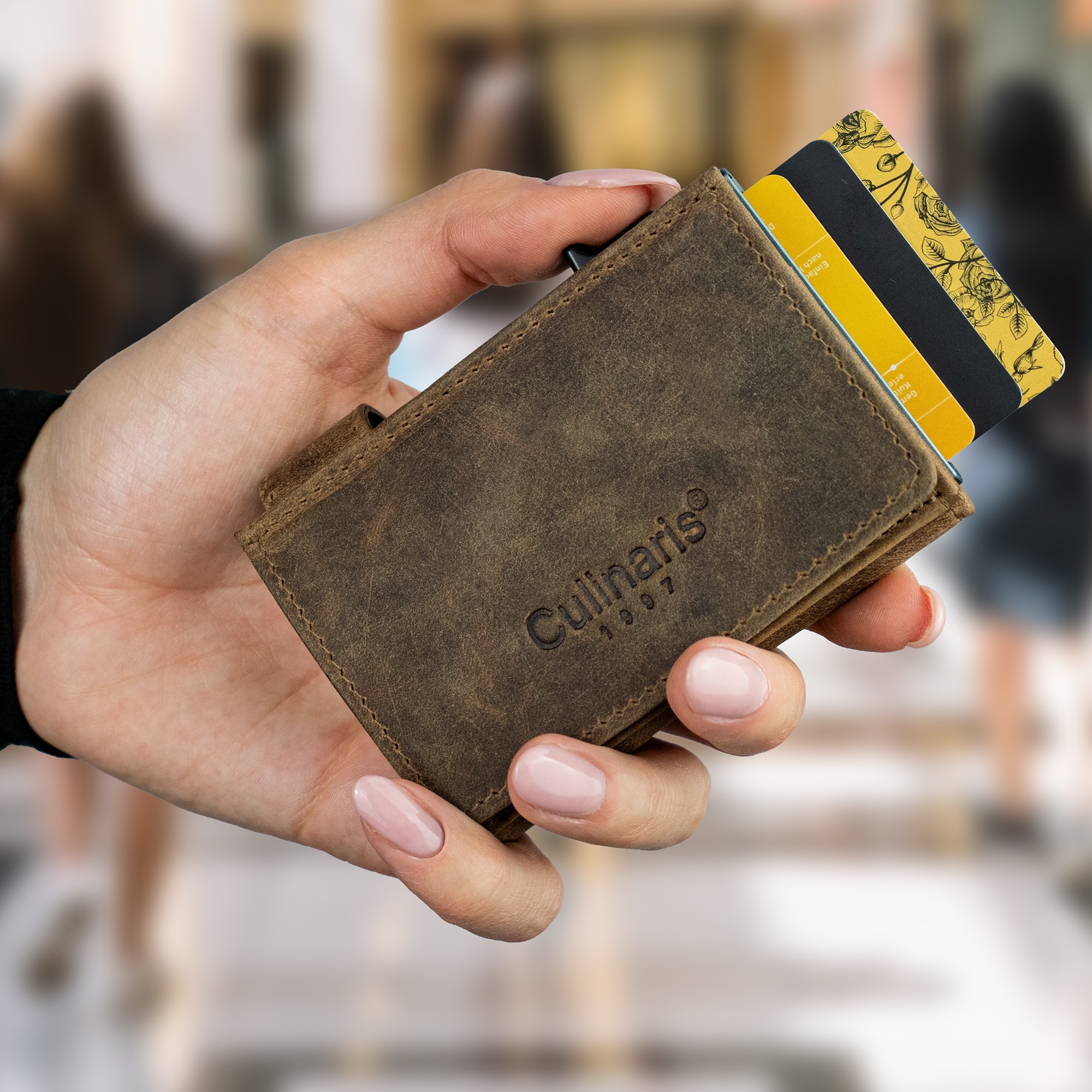Card Case with Coin Pocket  XXL  - Hunter brown | Culinaris