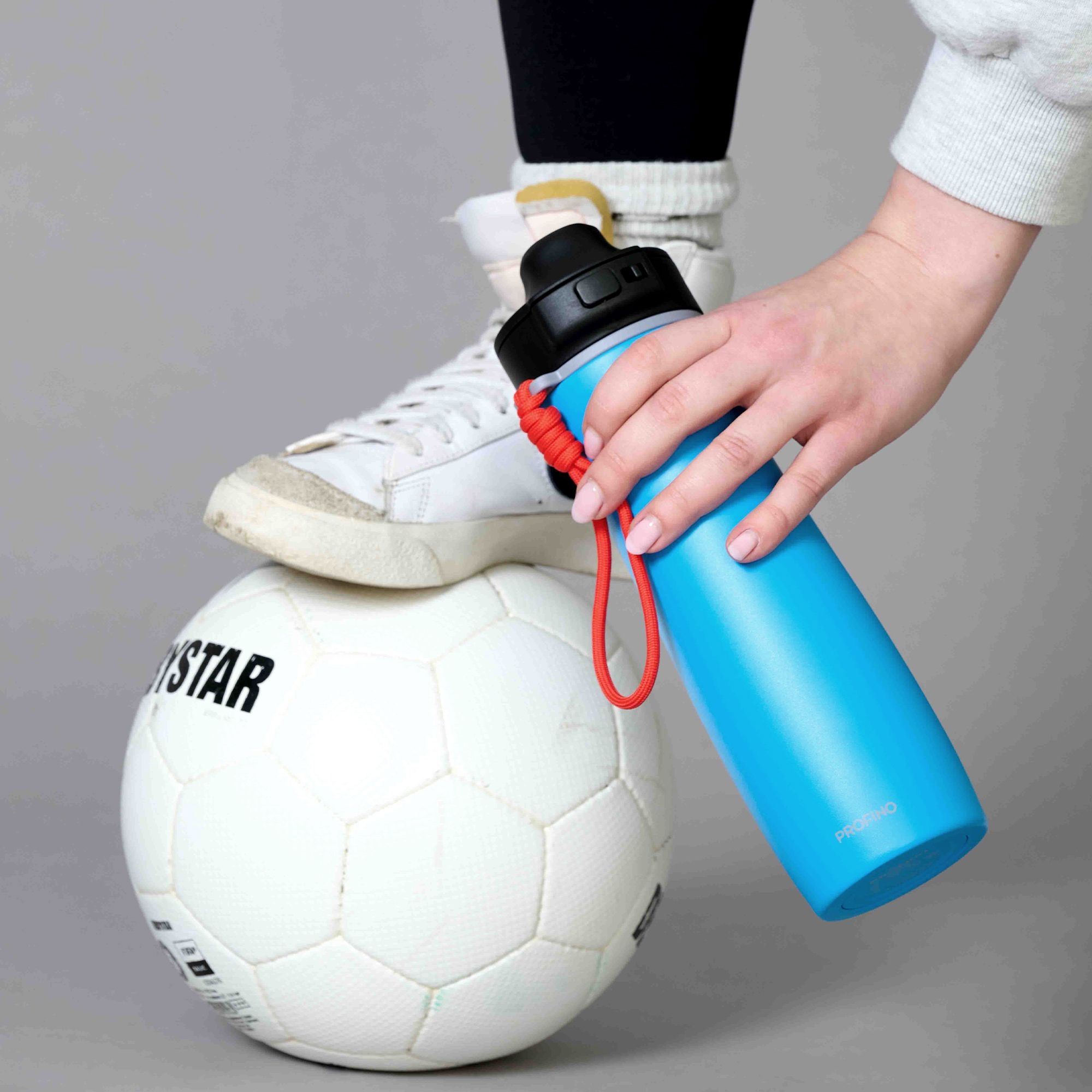 Profino - Stainless steel Active Sports Bottle - 600 ml - Blue