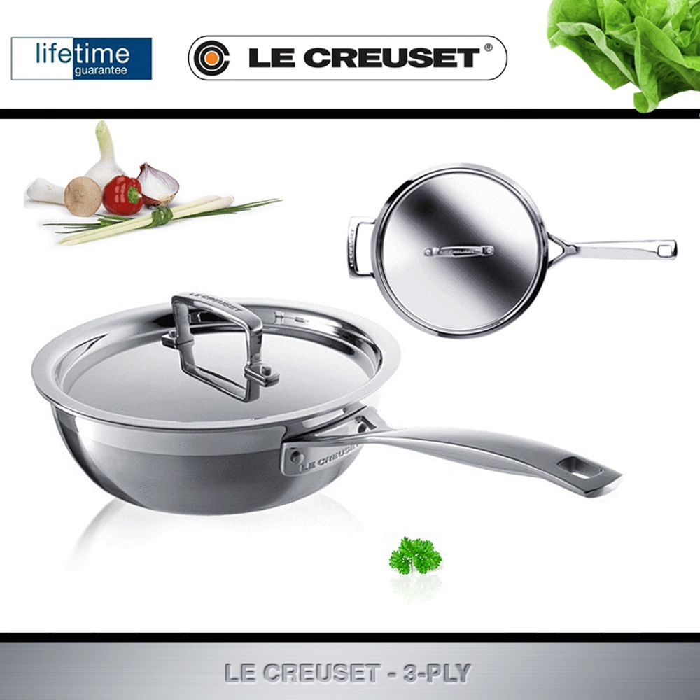 Le Creuset - 3-ply Sauté Pan - Non-Stick, 24 cm / 9,4""