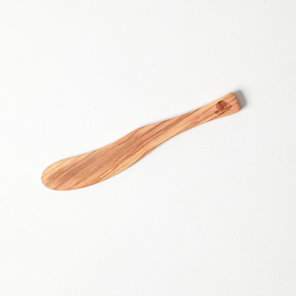 Berrd spatula curved, olive wood, 15.5cm