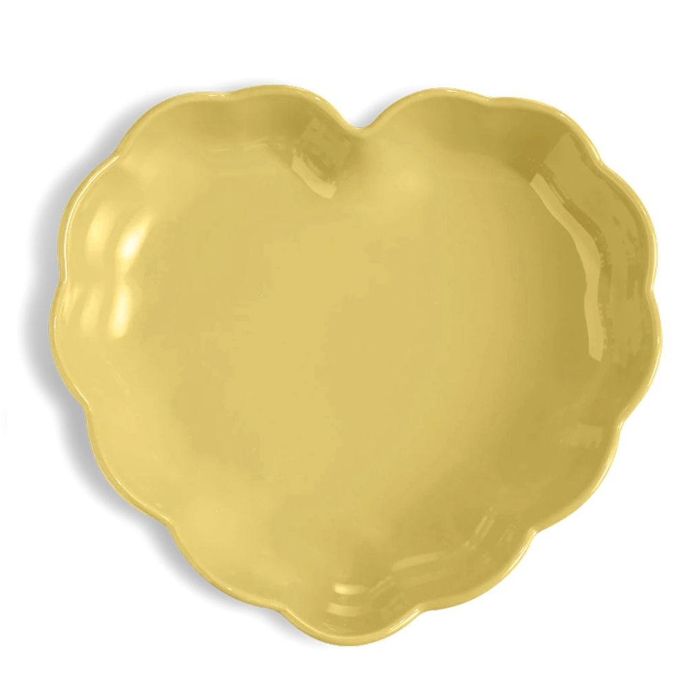 Emile Henry - Heart Dish 26,5 x 24,5 cm - Madeleine |  Jaune Vanille