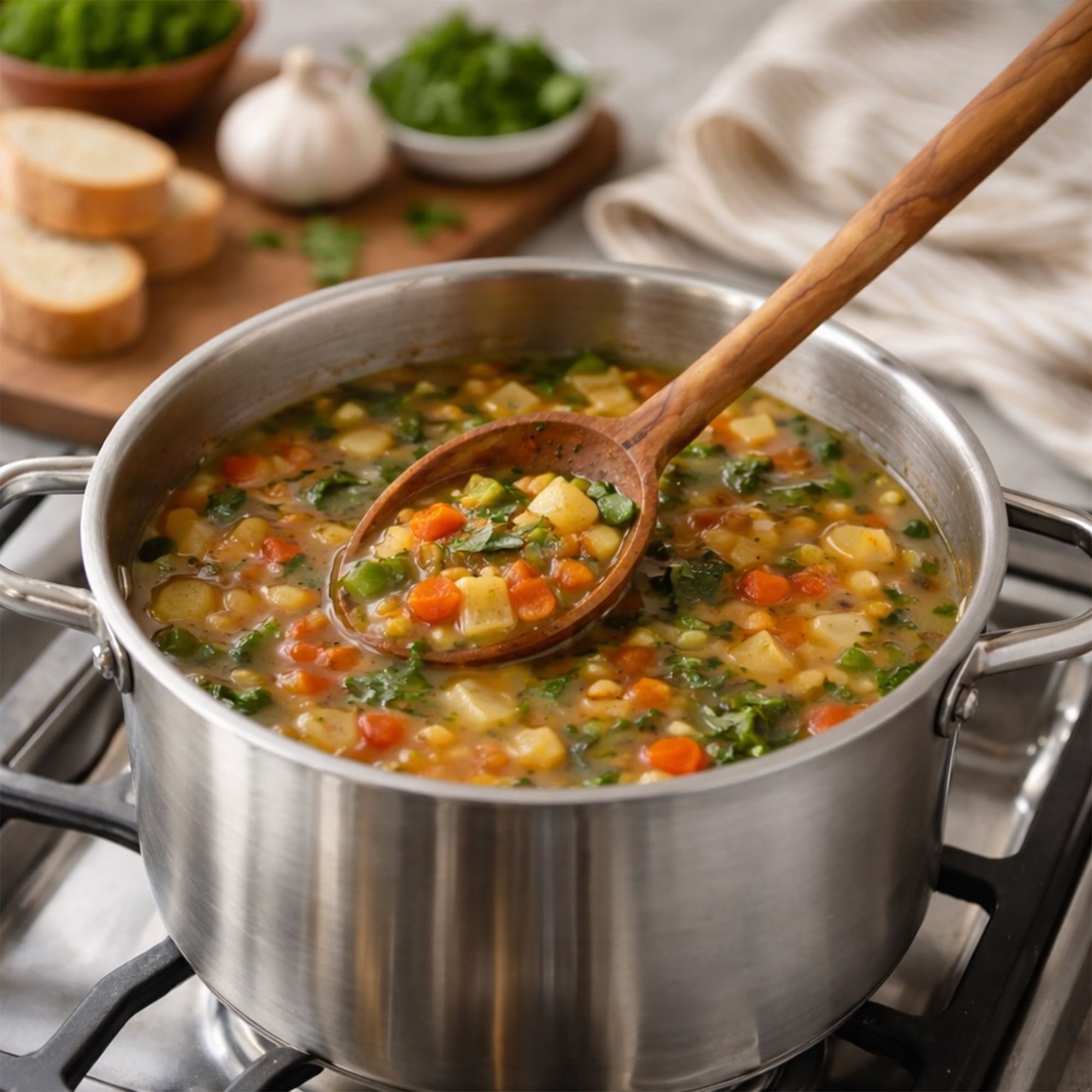 Oval Culinaris olive wood spoon, 25 cm, in pot