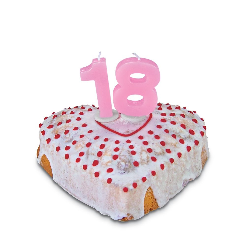 Städter - Kerze Ziffer - 4,5 cm - Rosa mit Halter Städter - Kerze Ziffer - 4,5 cm - Rosa mit Halter