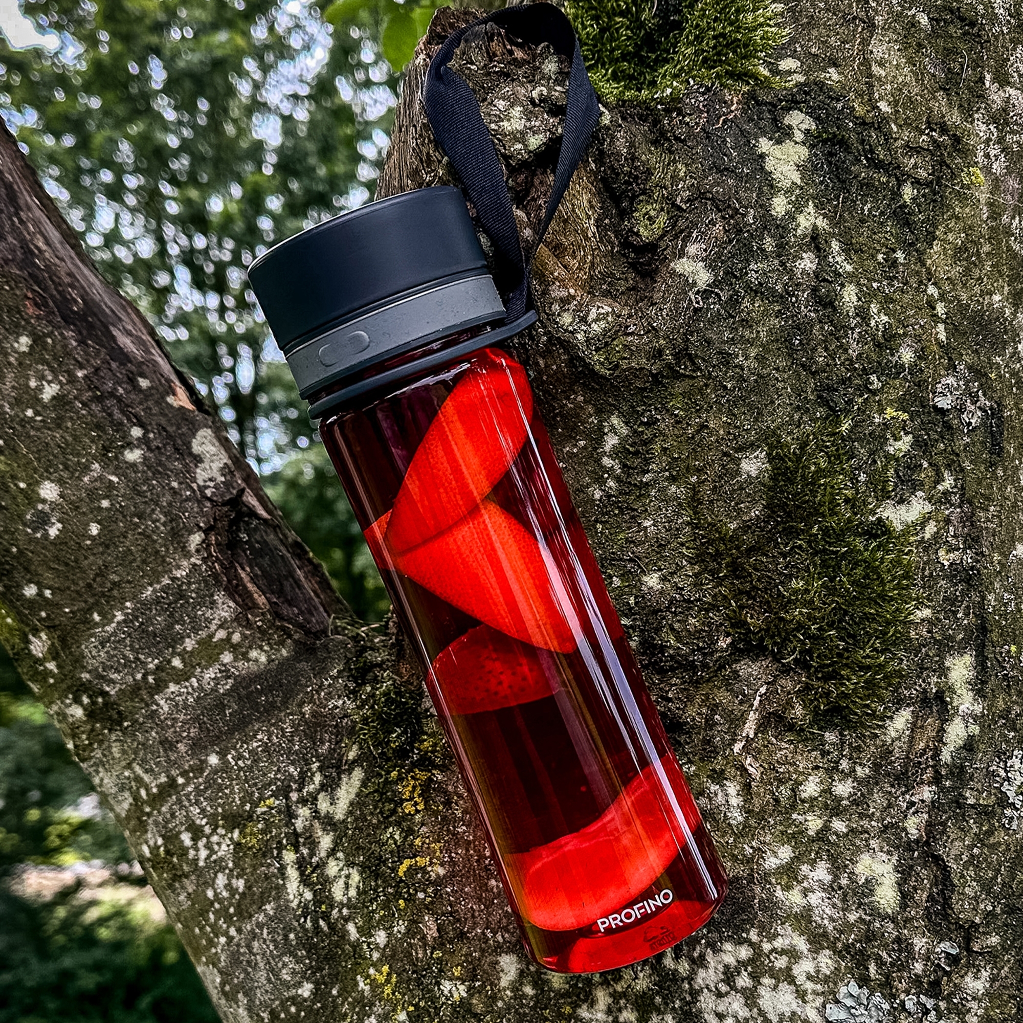 Profino - Infuze Trinkflasche mit Sieb - 600 ml - Rot
